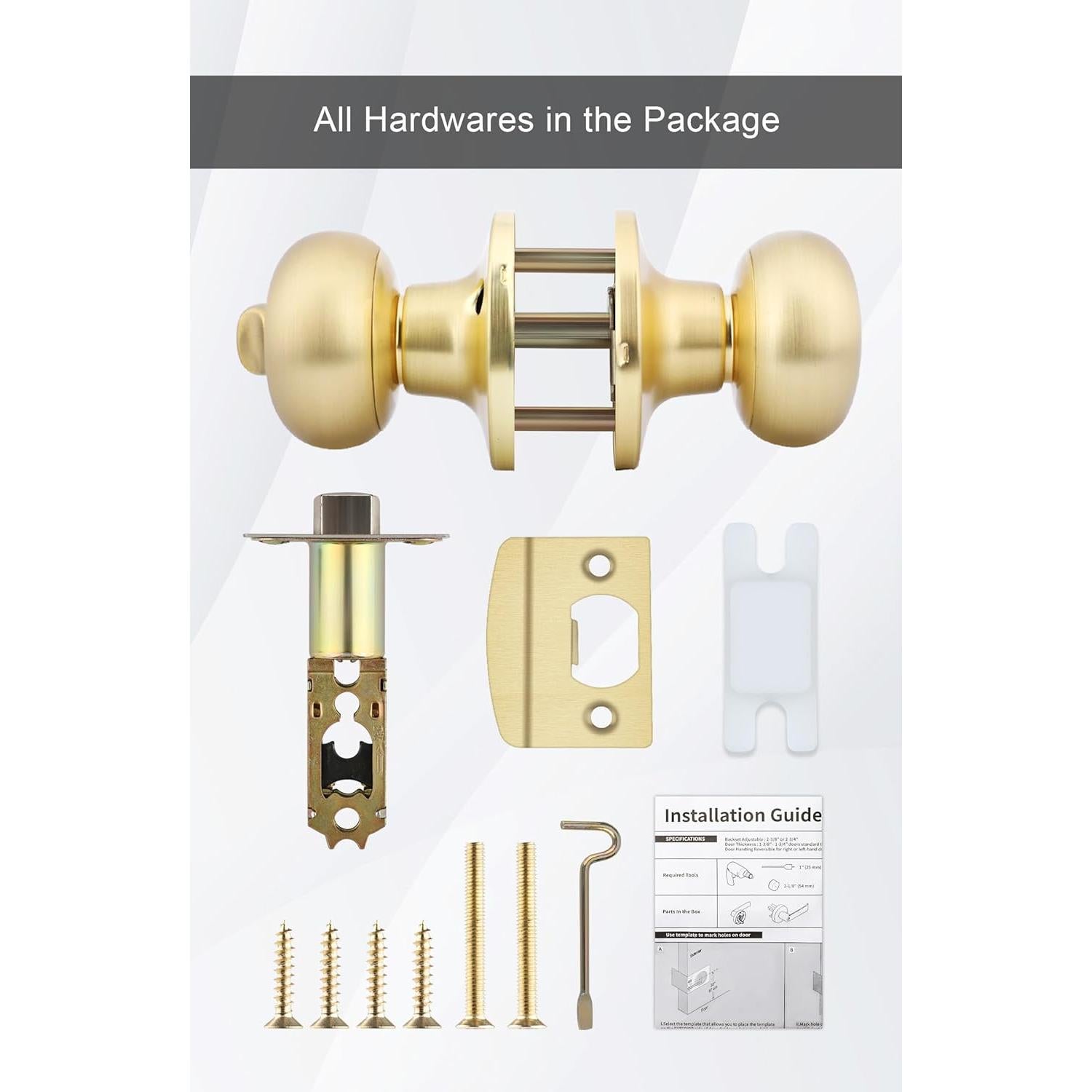 Perillas de Puerta Interior Doradas Goldenwarm - 6 Paquetes