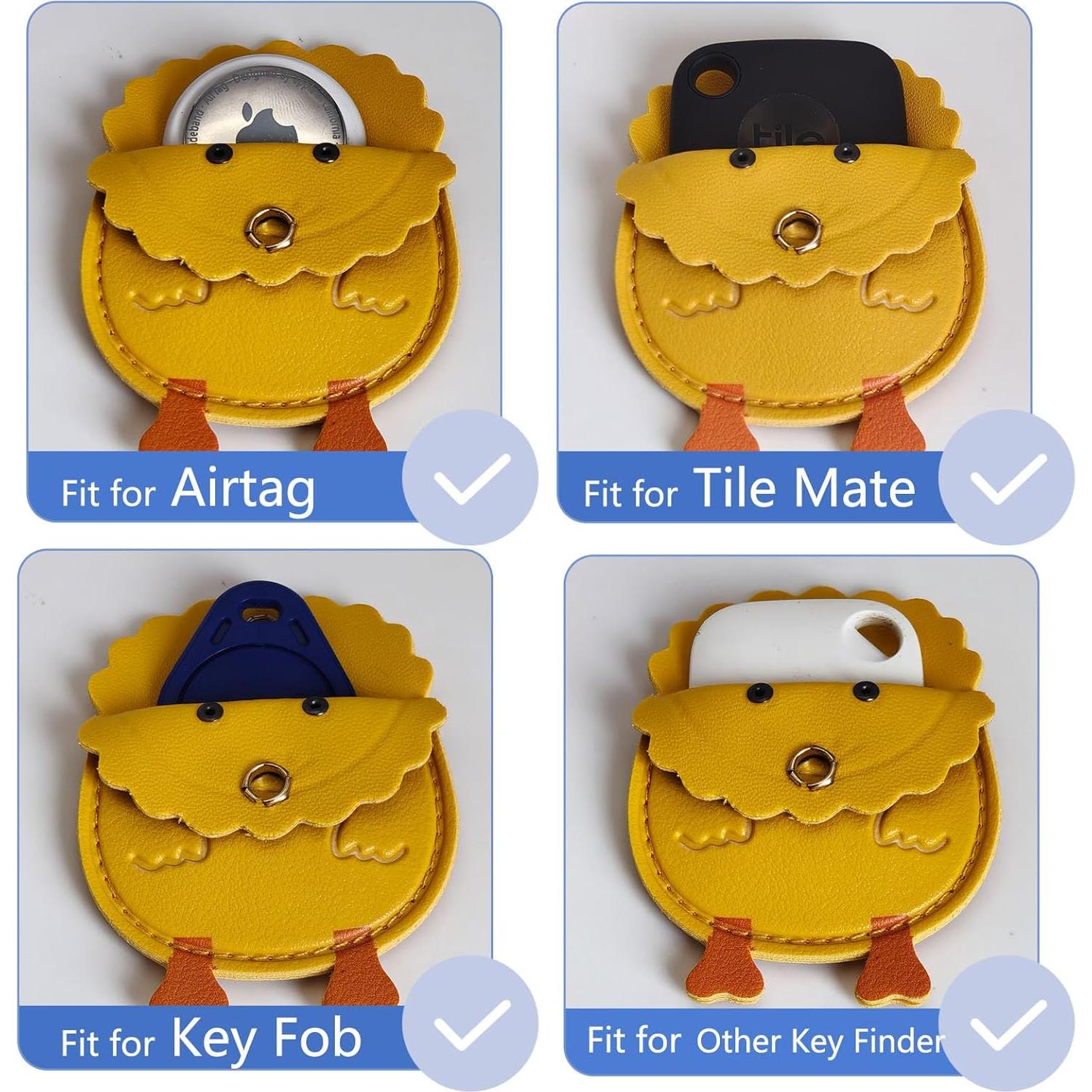 Funda de Cuero para AirTag y SmartTag VBANU - Diseño Patito