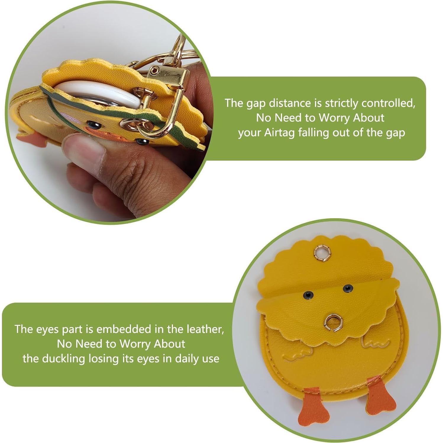 Funda de Cuero para AirTag y SmartTag VBANU - Diseño Patito