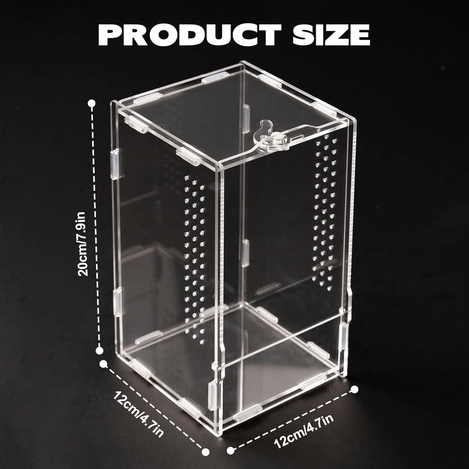 Terrario Acrílico Rislobx para Arañas Saltarinas 20.1x11.9x11.9 cm