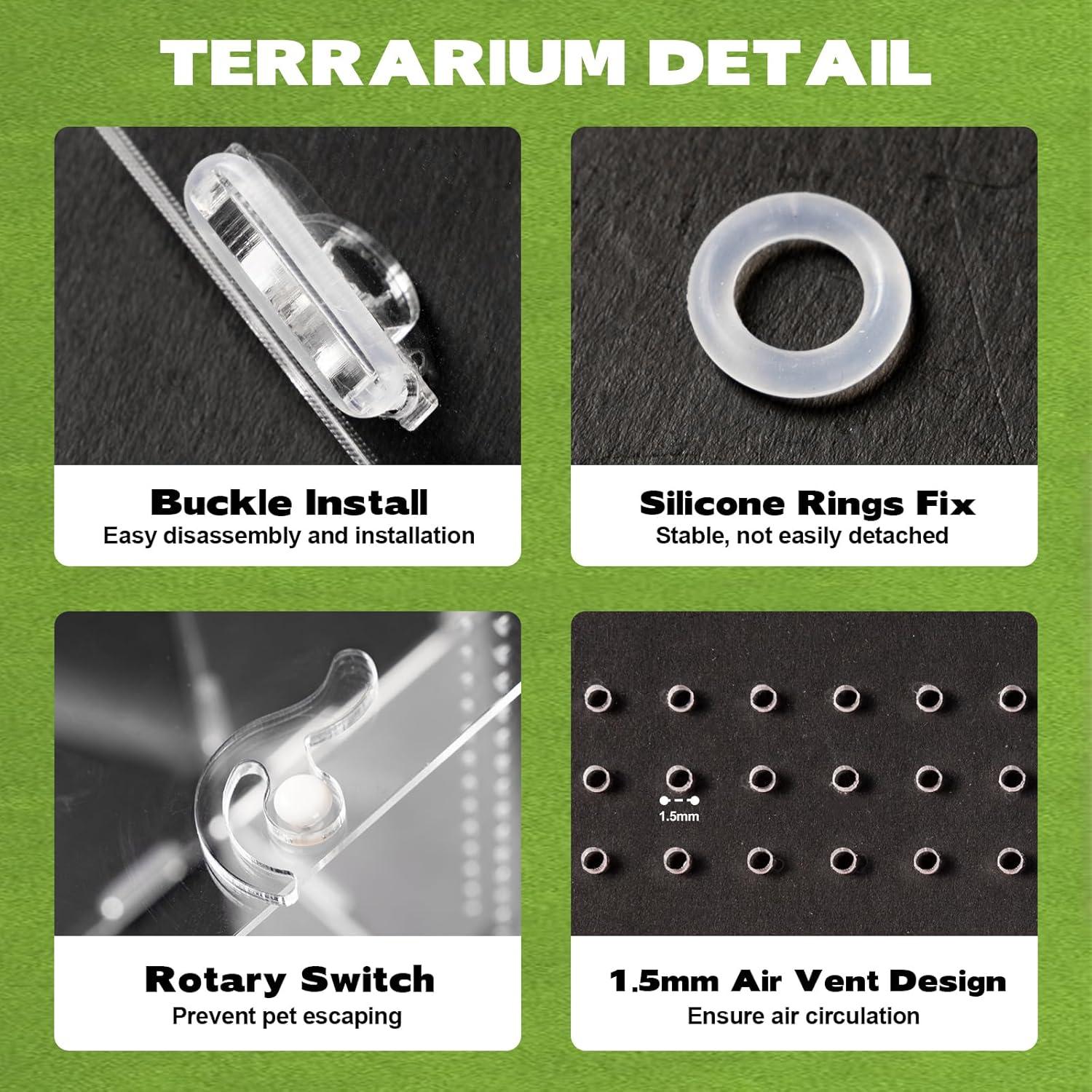 Terrario Acrílico Rislobx para Arañas Saltarinas 20.1x11.9x11.9 cm