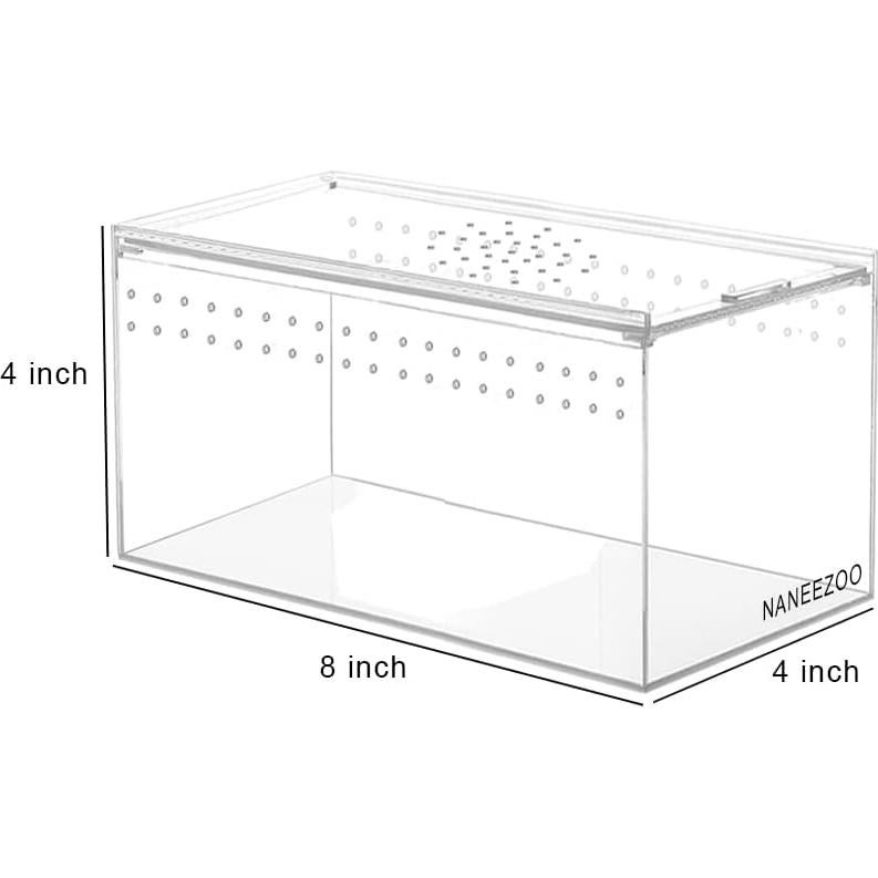 Recinto de Reptiles Acrílico NANEEZOO 20.32x10.16x10.16 cm