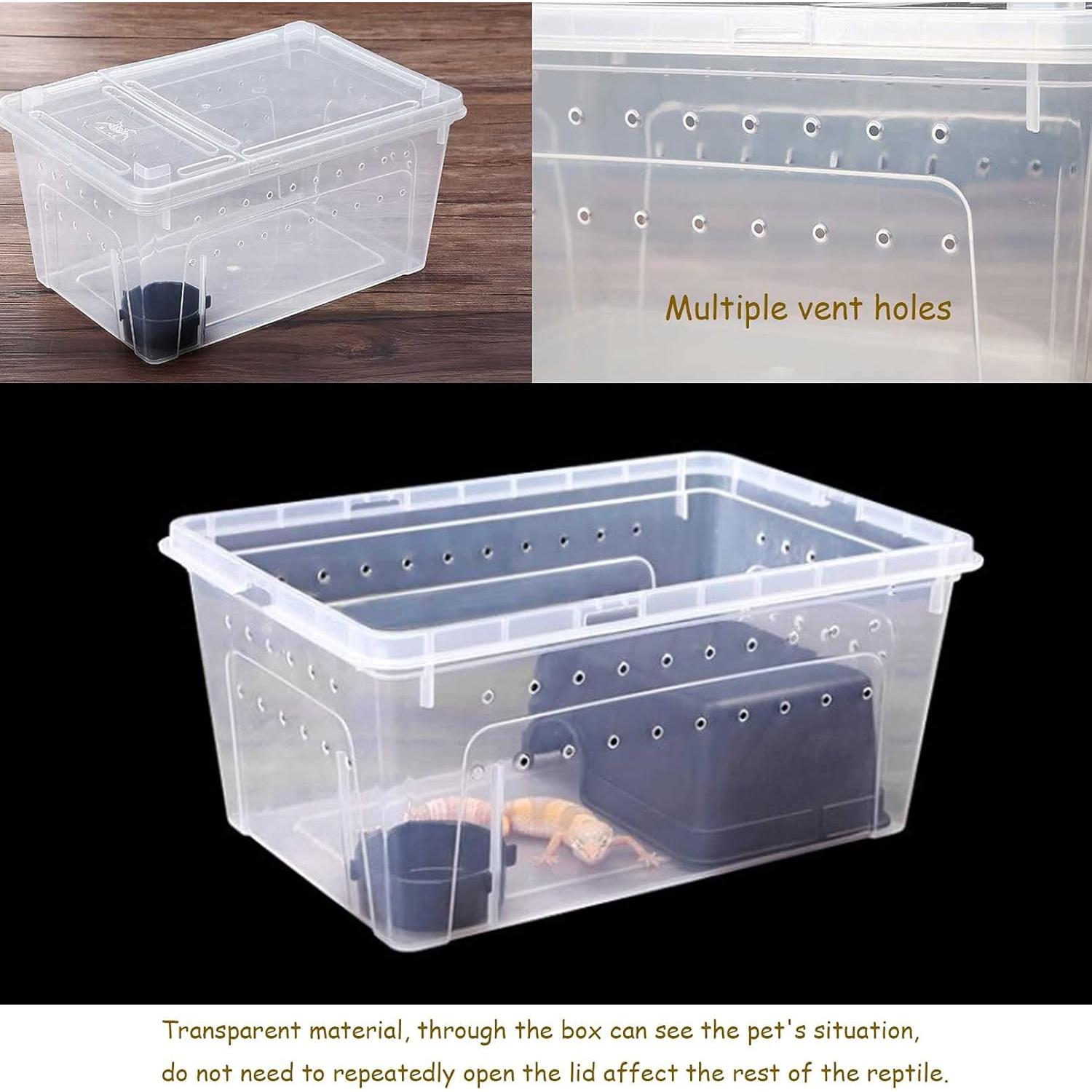 Caja de Alimentación para Reptiles Kathson 2PCS Blanca 26x18x10.9cm
