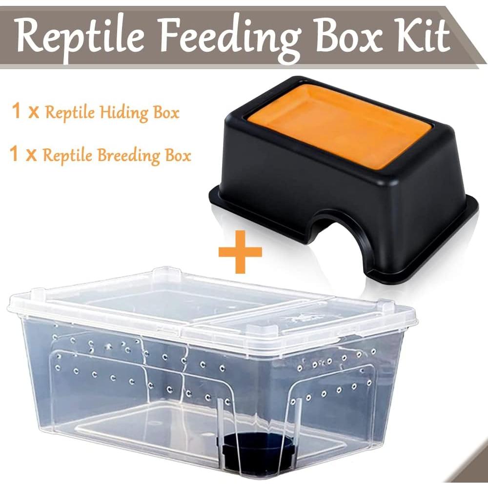 Juego de Caja de Cría de Reptiles Hamiledyi Portátil 26x18cm