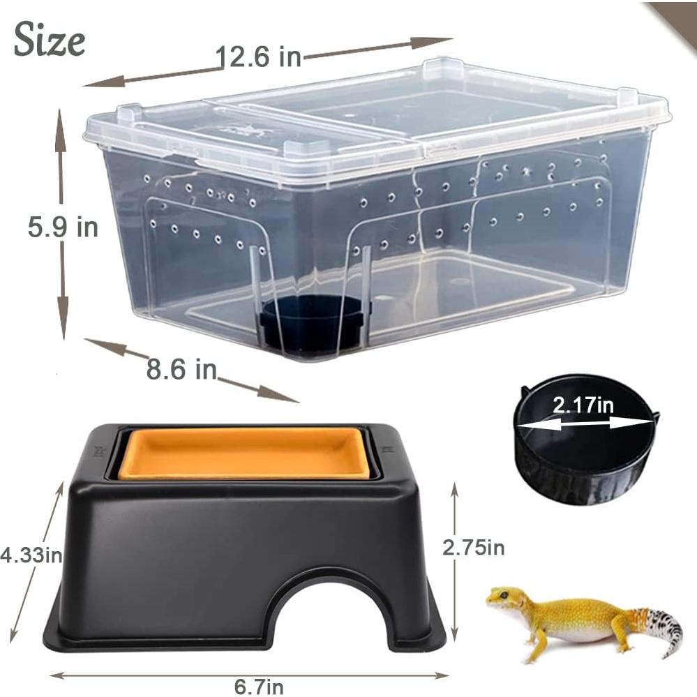 Juego de Caja de Cría de Reptiles Hamiledyi Portátil 26x18cm