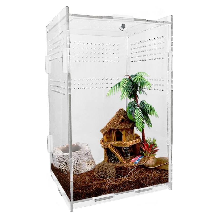 Terrario Acrílico para Reptiles JOBEDE 12.7x12.7x20.3 cm
