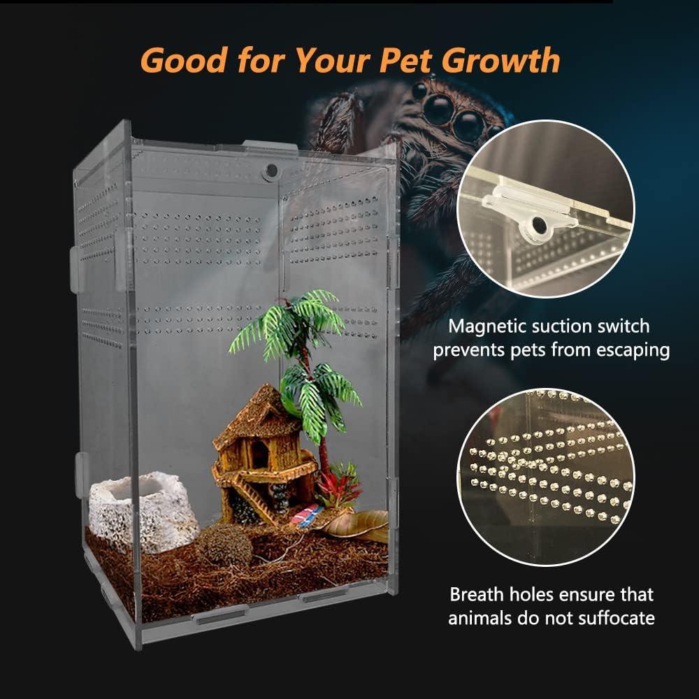 Terrario Acrílico para Reptiles JOBEDE 12.7x12.7x20.3 cm