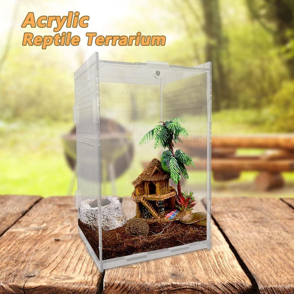 Terrario Acrílico para Reptiles JOBEDE 12.7x12.7x20.3 cm