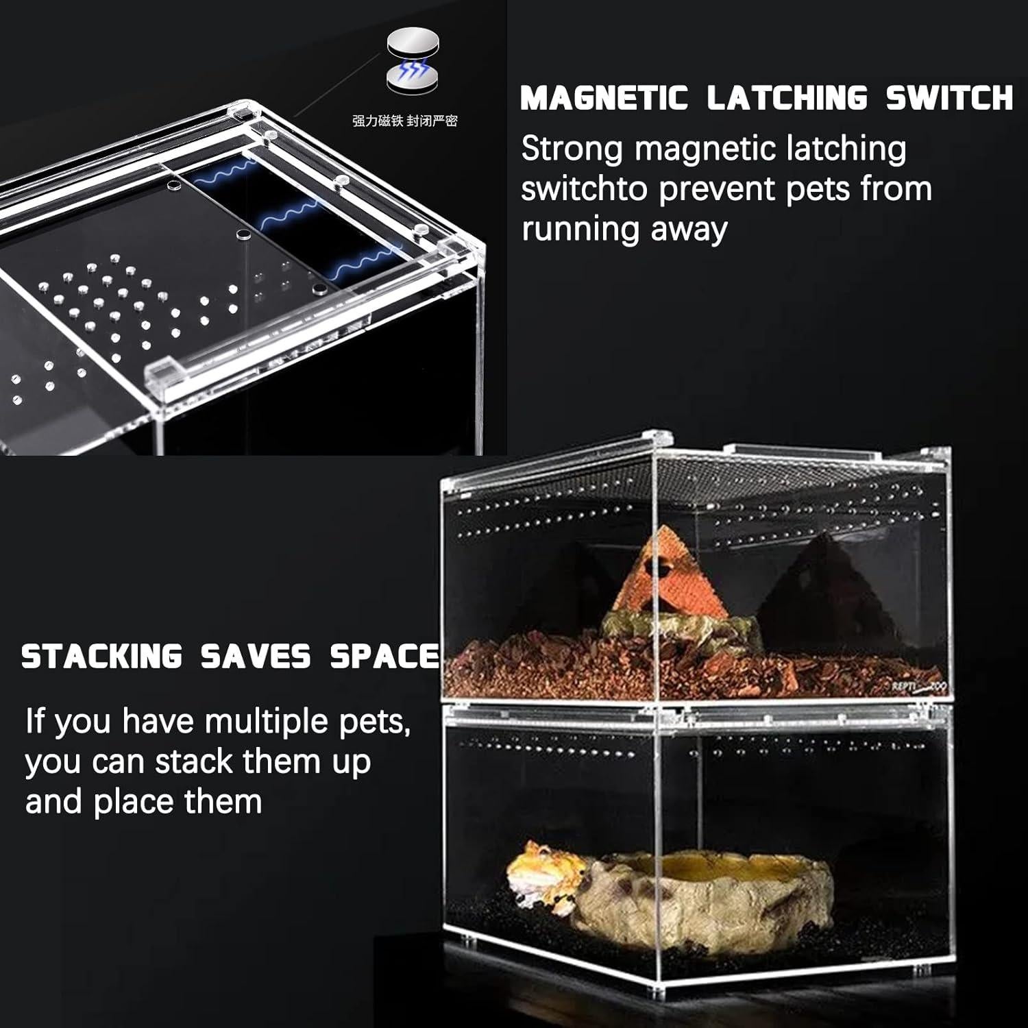 Terrario de Reptiles SANOSY Kit de Inicio 30x20x15 cm