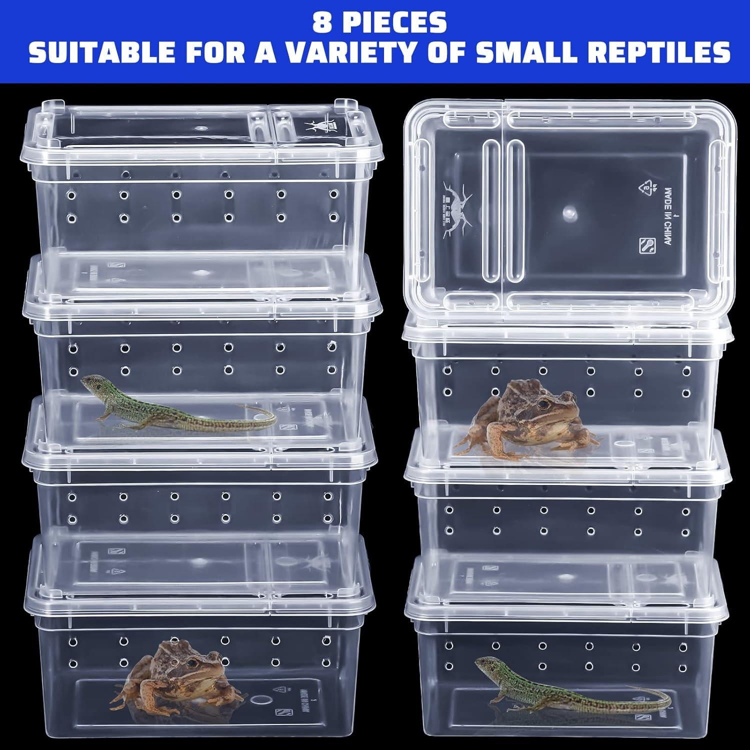 Caja de Cría de Reptiles Irenare 8 Pcs 15x10x6.5 cm