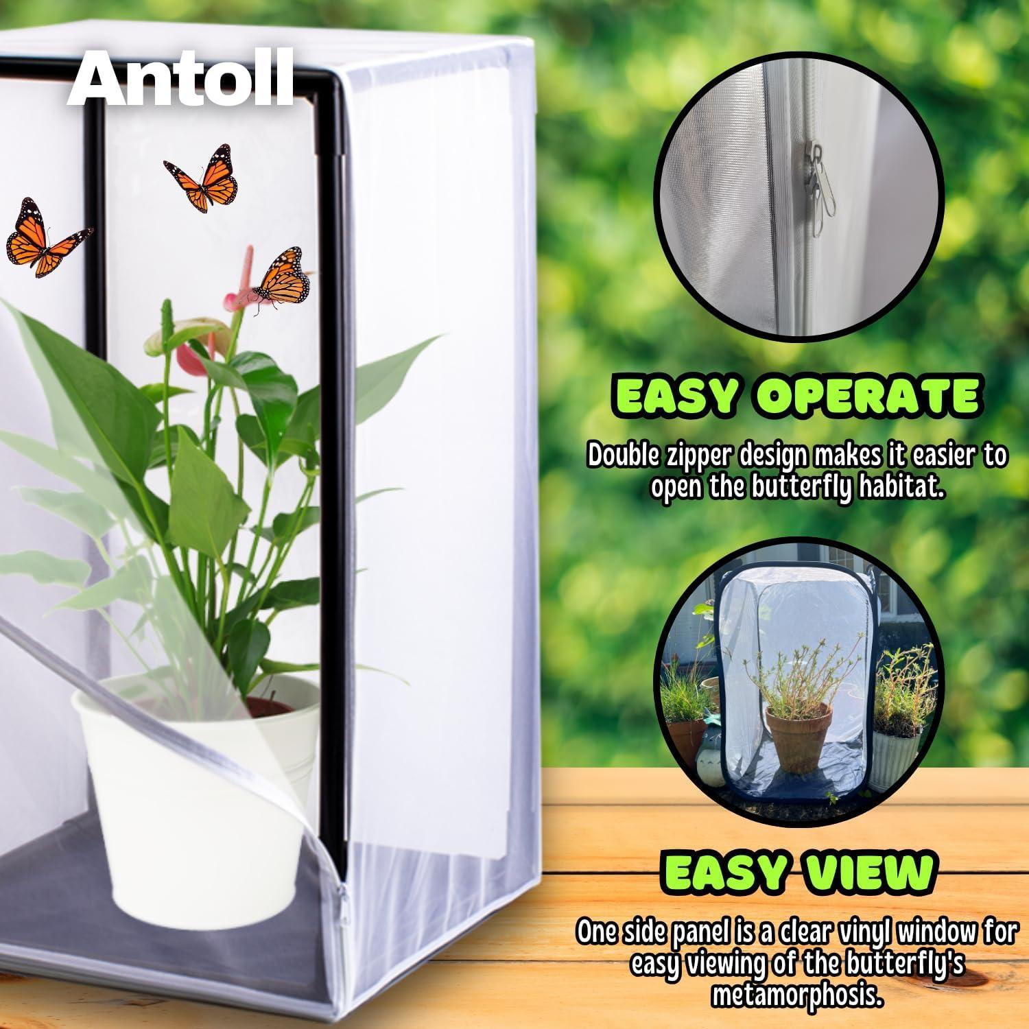 Hábitat de Mariposas Antoll 76.2cm Jaula de Insectos Malla