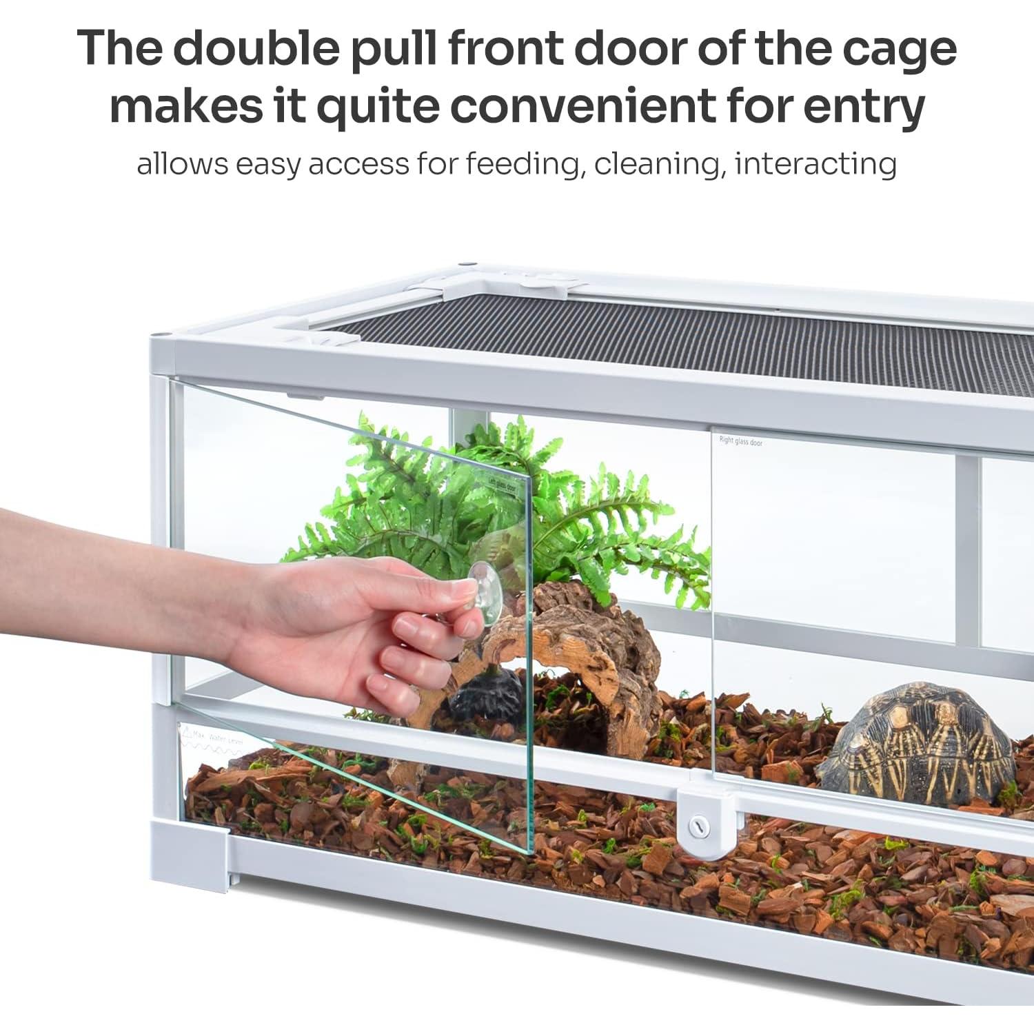 Terrario de vidrio OIIBO 20 galones 76.2x30.5x30.5 cm para reptiles