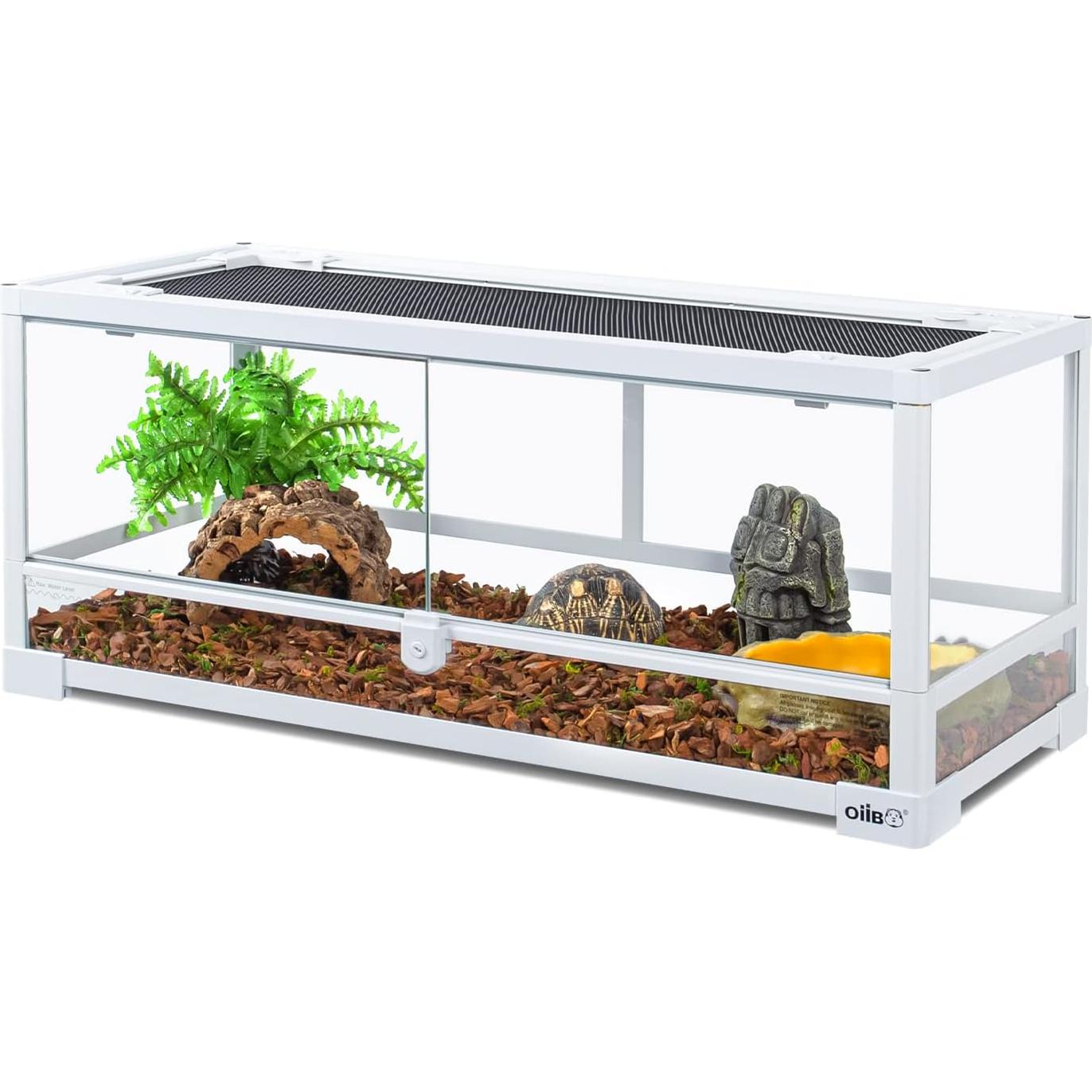 Terrario de vidrio OIIBO 20 galones 76.2x30.5x30.5 cm para reptiles
