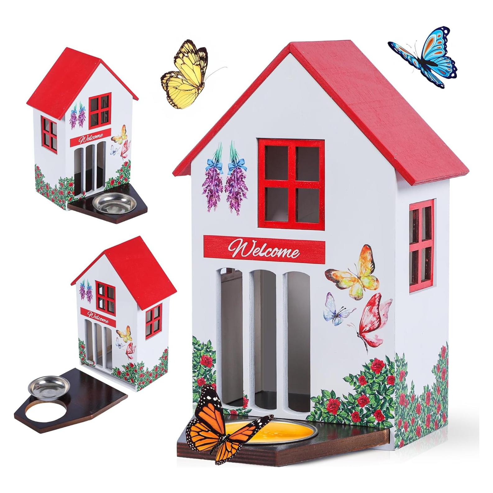 Casa y Comedero para Mariposas de Madera Gerani Design 18x10cm