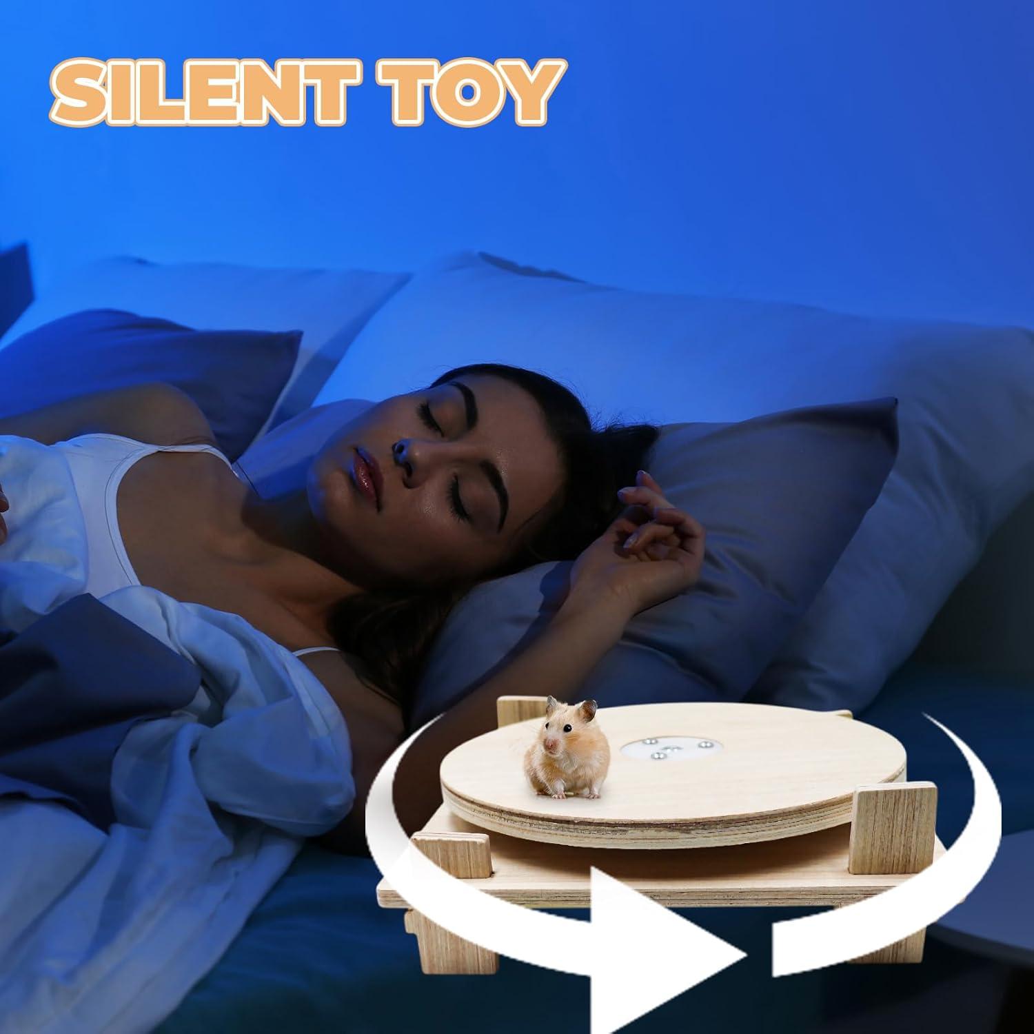 Plato Giratorio de Madera para Hámster y Mascotas Pequeñas