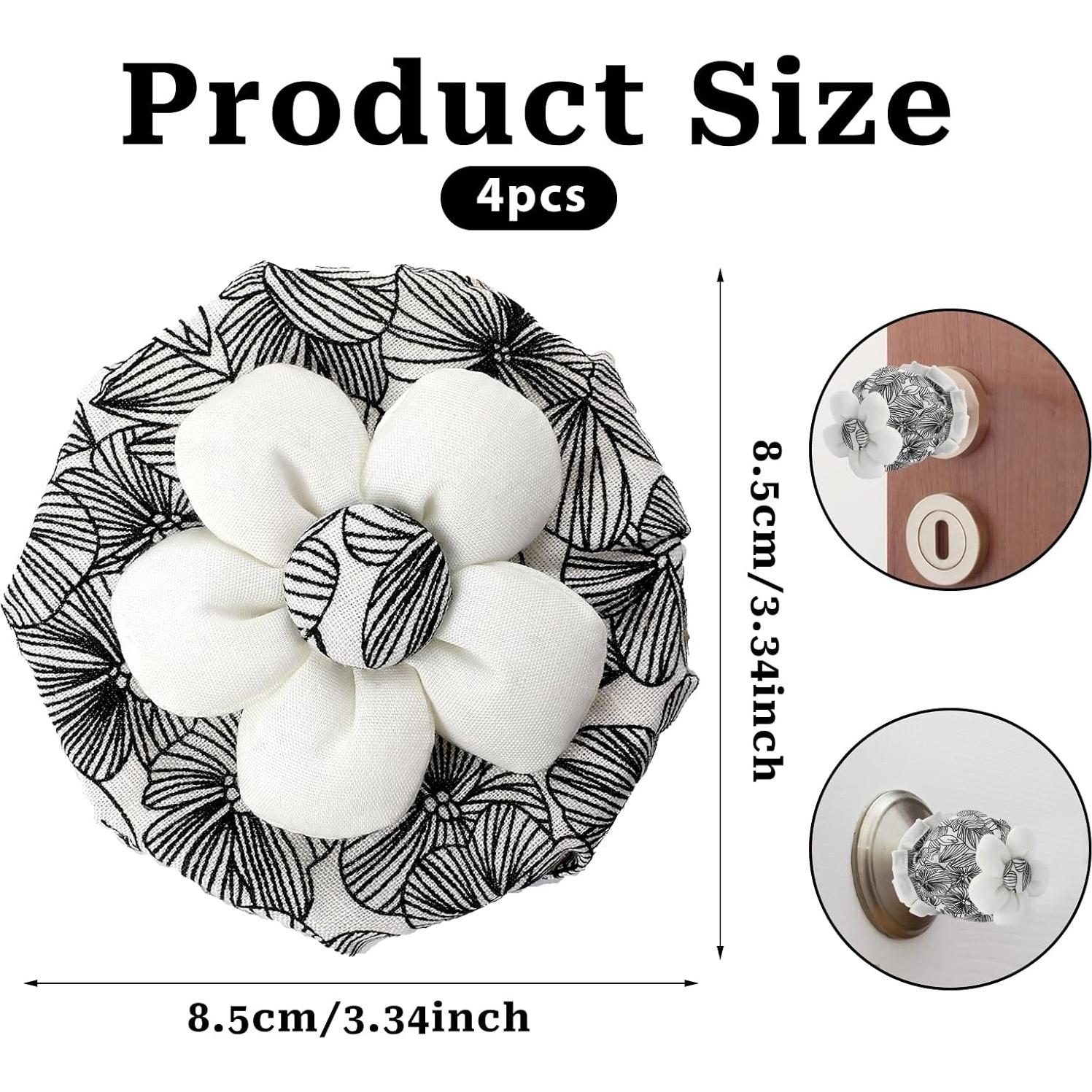 Cubiertas de Pomo de Puerta Sliverdew 4 Pcs Floral Lavables