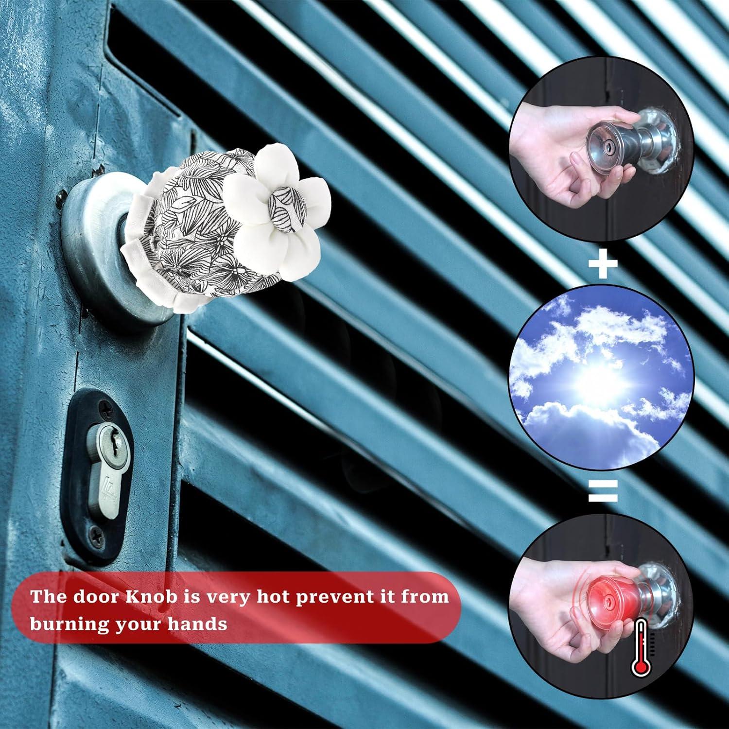 Cubiertas de Pomo de Puerta Sliverdew 4 Pcs Floral Lavables