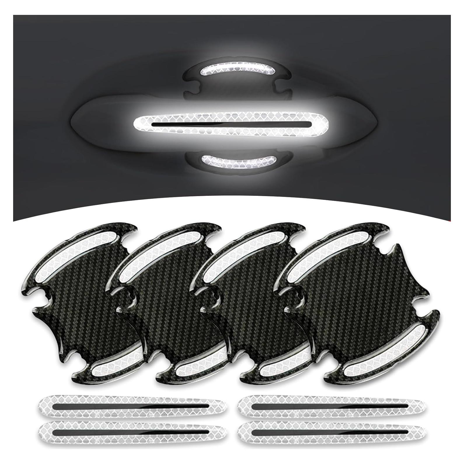 Protector de Manija de Puerta de Auto Sumjig 8PCS Blanco y Negro