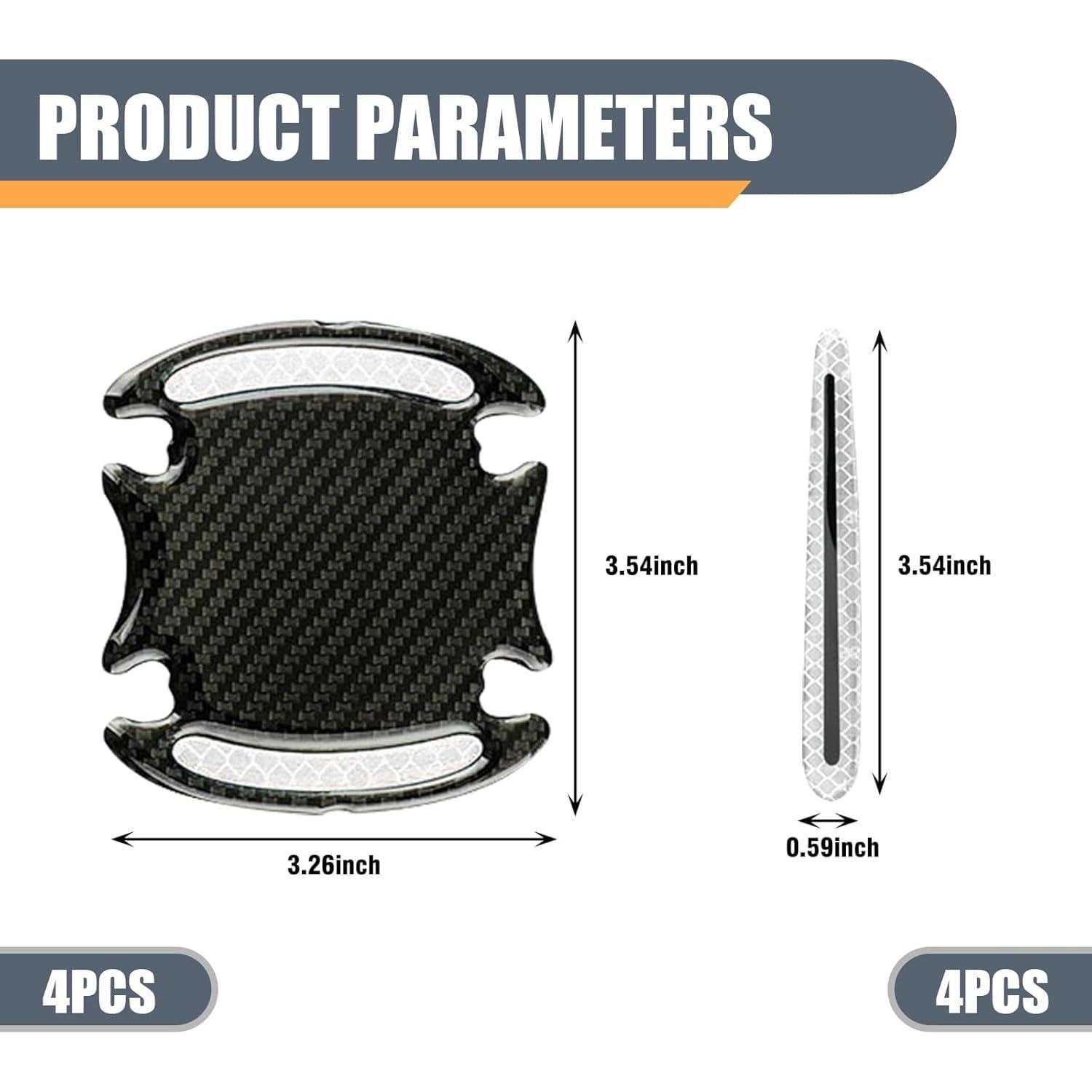 Protector de Manija de Puerta de Auto Sumjig 8PCS Blanco y Negro