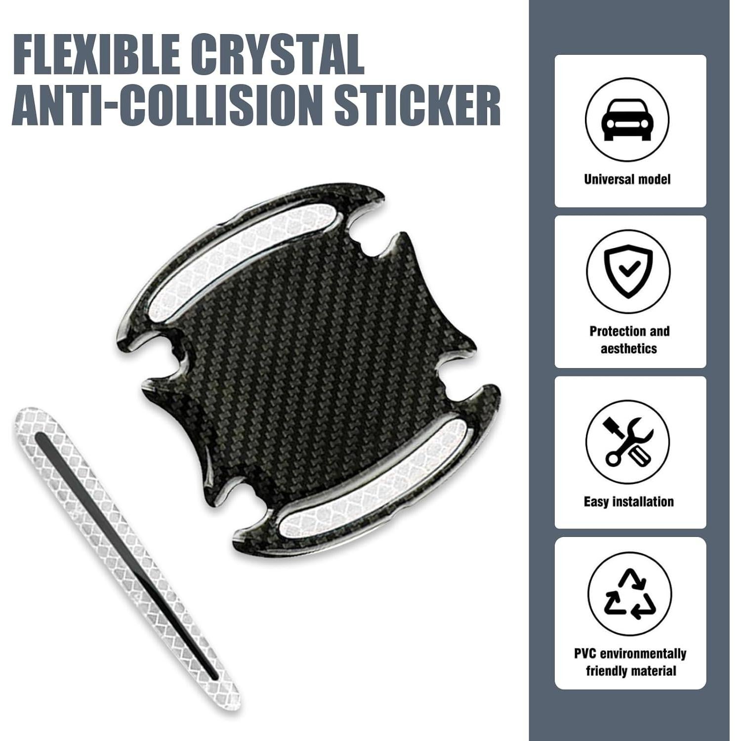 Protector de Manija de Puerta de Auto Sumjig 8PCS Blanco y Negro