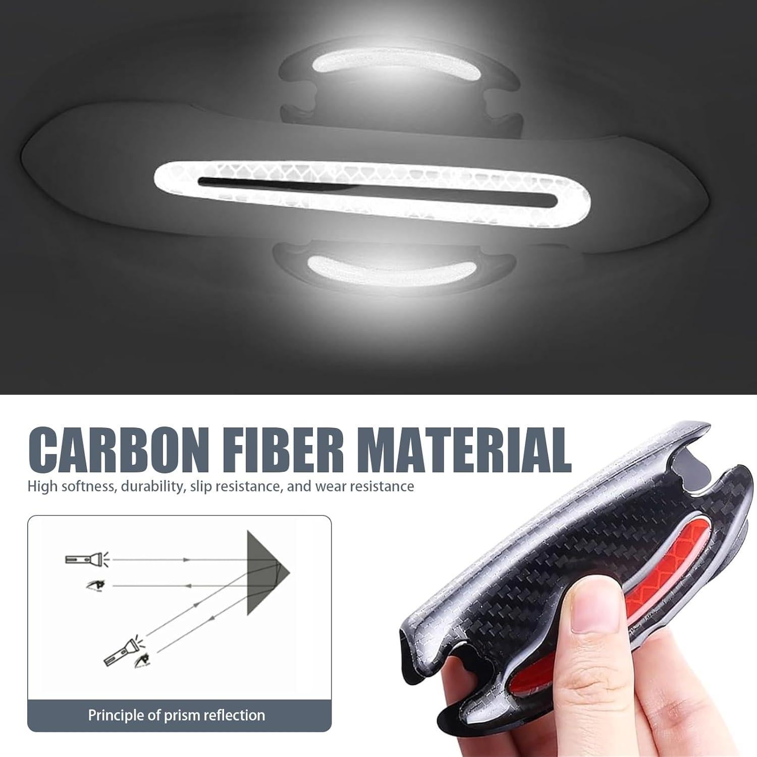 Protector de Manija de Puerta de Auto Sumjig 8PCS Blanco y Negro