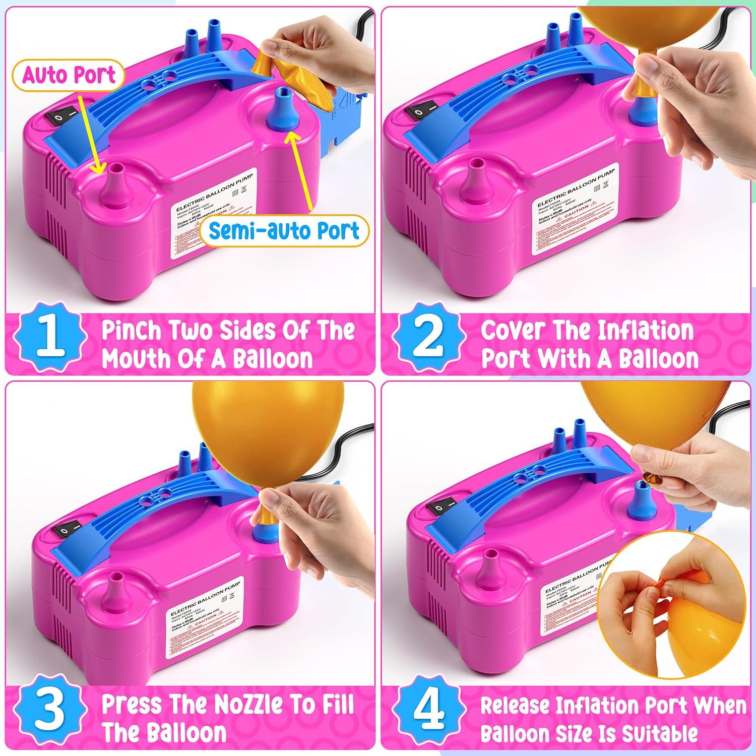 Bomba de Globo Eléctrica Portátil ZEUSRAY 600W Doble Boquilla