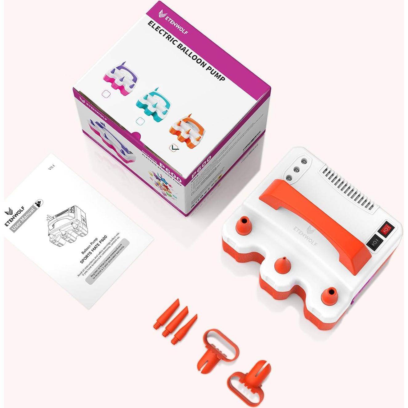 Bomba de Globo Eléctrica ETENWOLF P600 600W 1.57kg Naranja