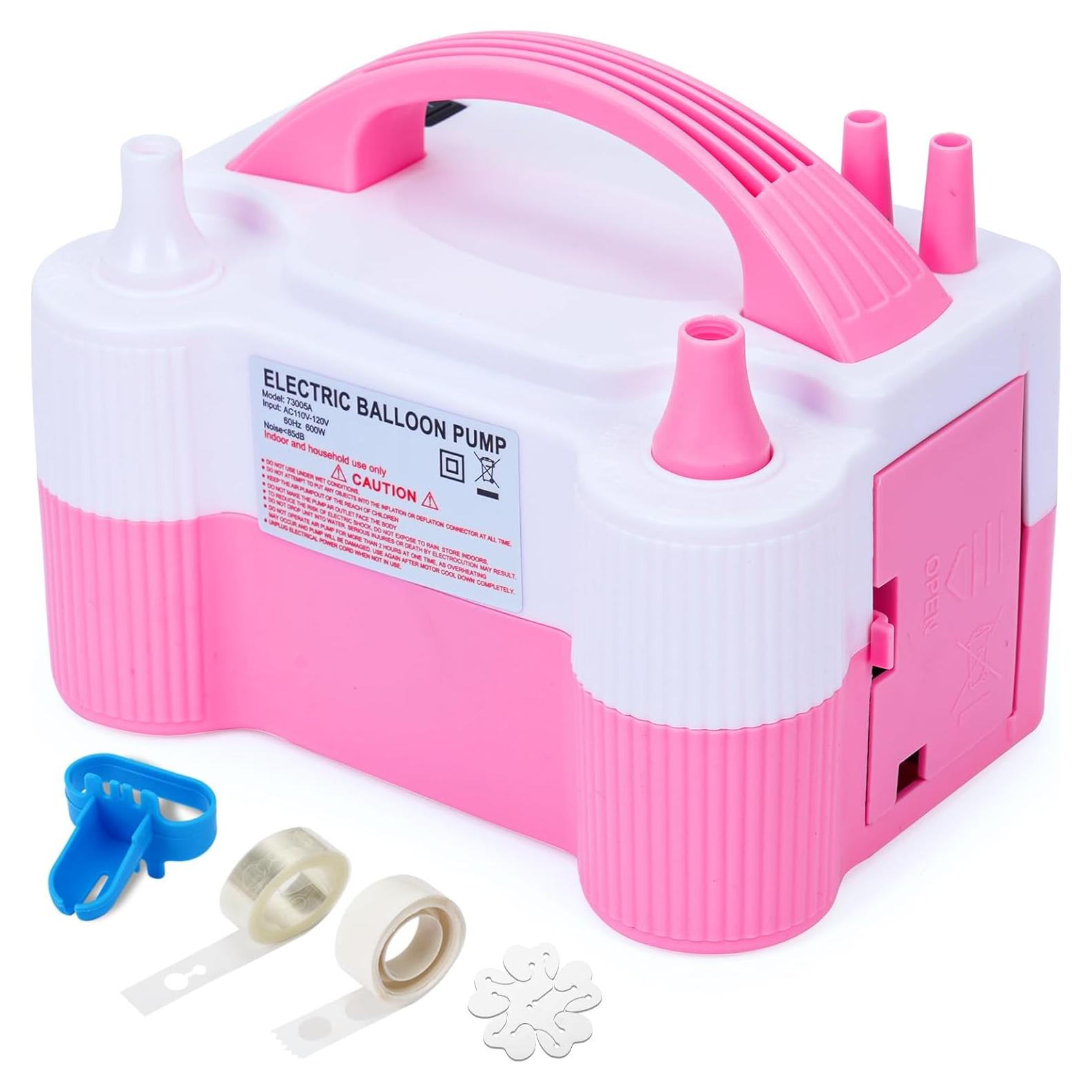 Bomba de Globo Eléctrica RUBFAC 600W Rosa y Blanco