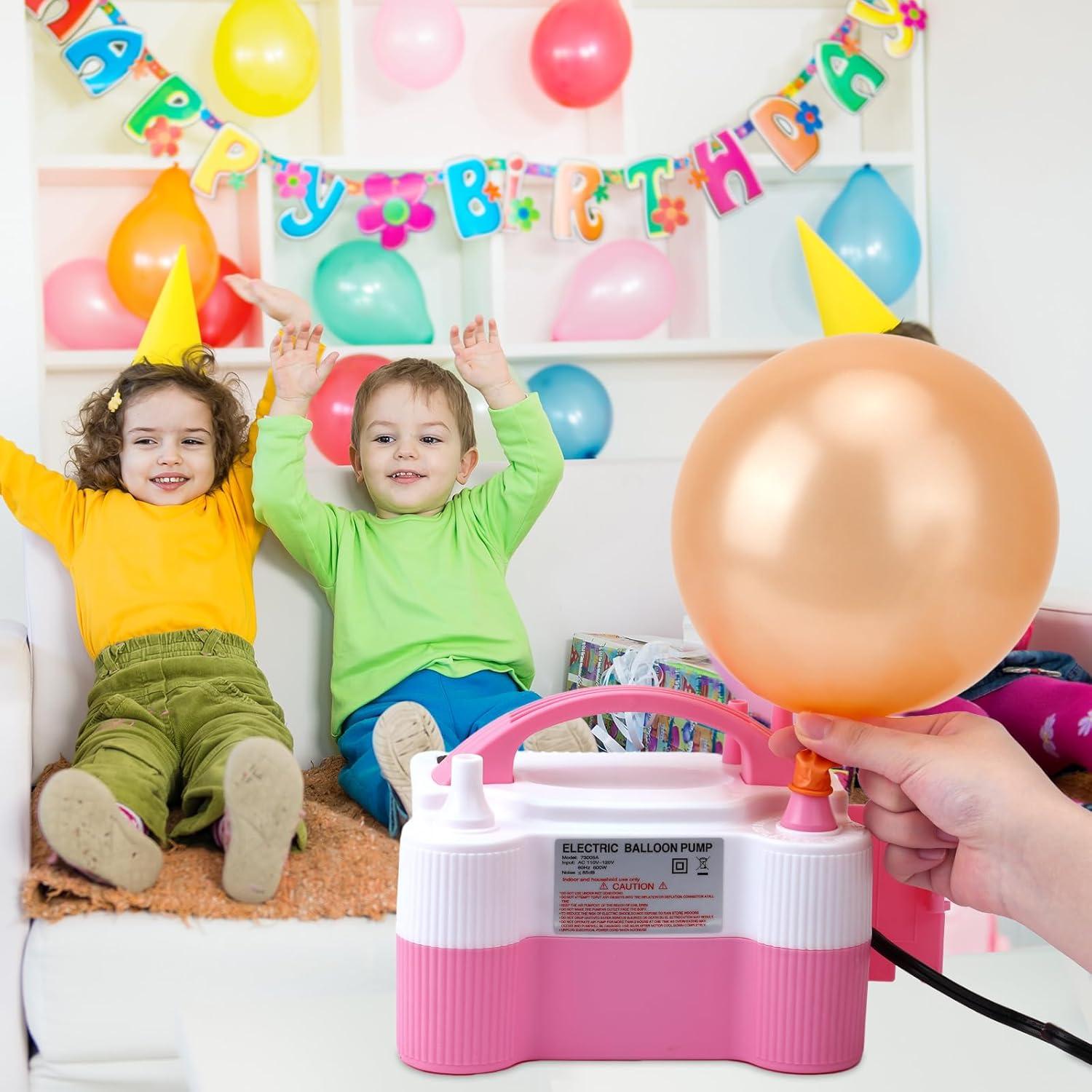 Bomba de Globo Eléctrica RUBFAC 600W Rosa y Blanco