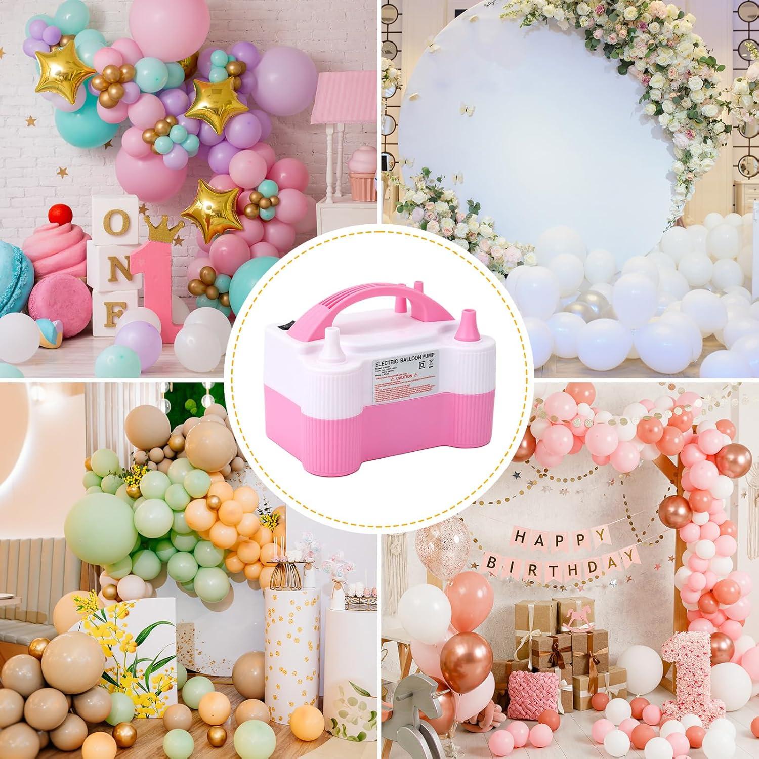 Bomba de Globo Eléctrica RUBFAC 600W Rosa y Blanco