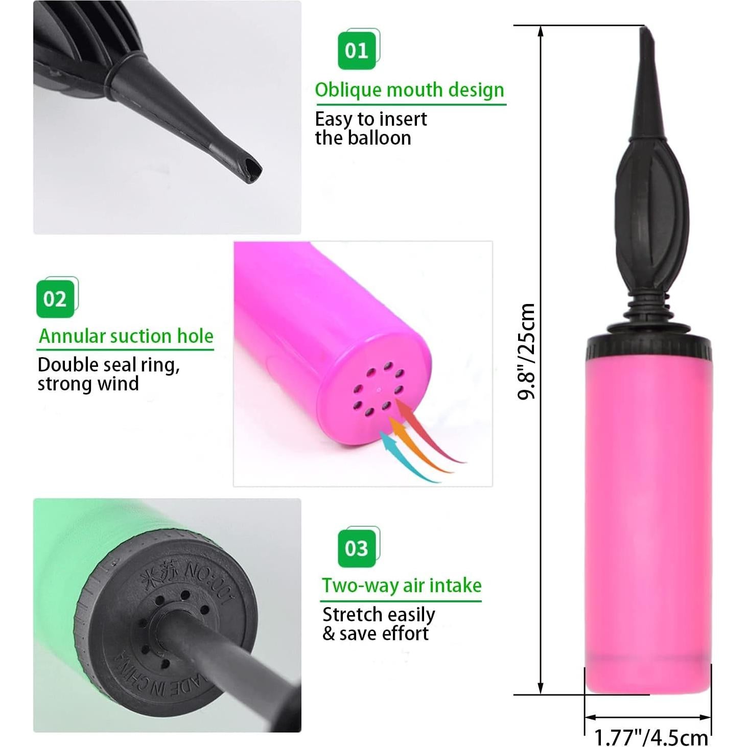 Bomba de globo manual RUIFYRAY 2Pack doble entrada aire