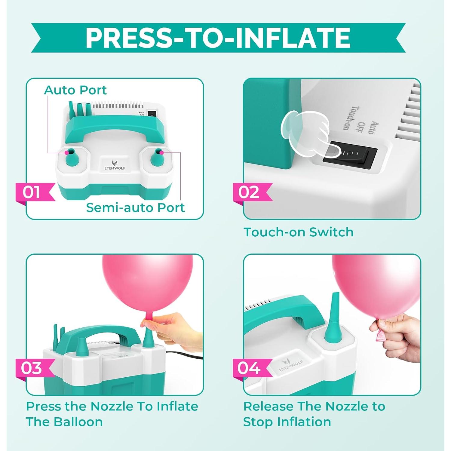 Bomba de Aire Eléctrica ETENWOLF P400 para Globos 550W