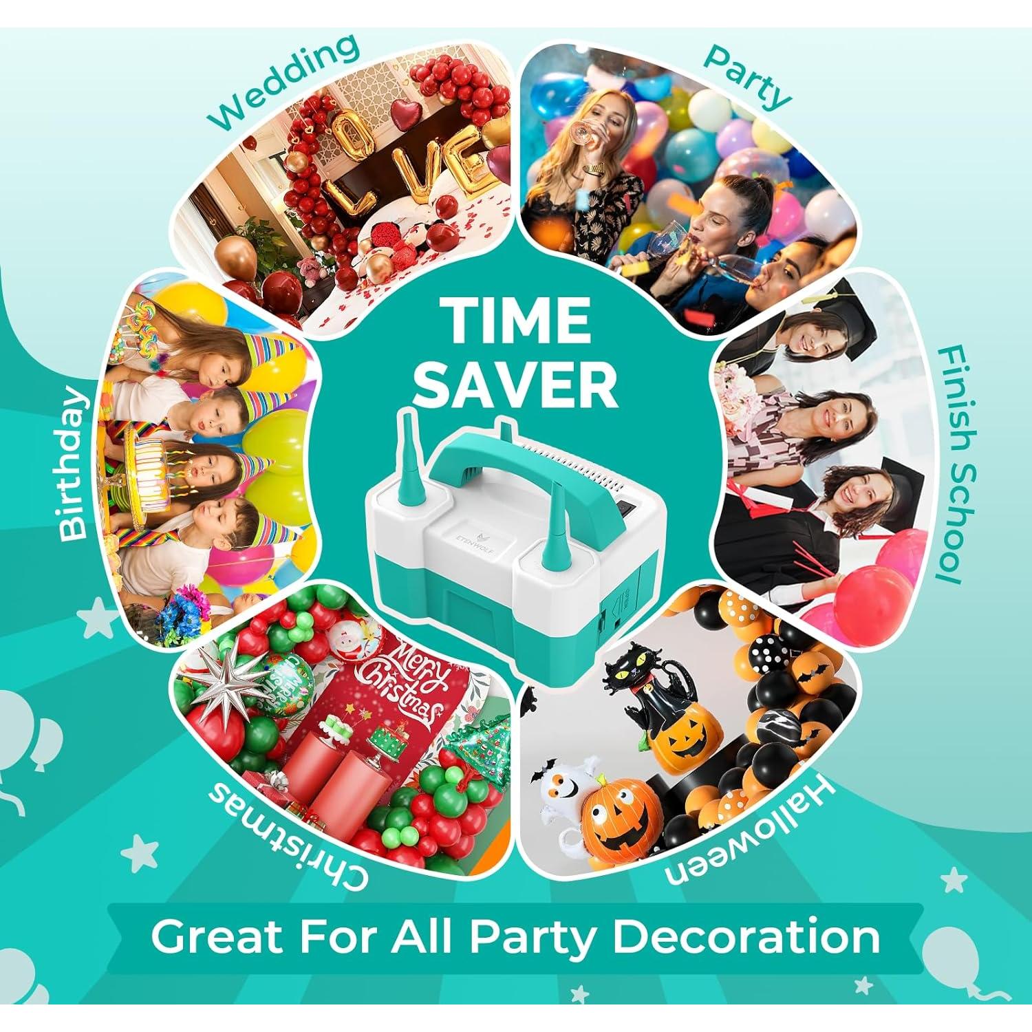 Bomba de Aire Eléctrica ETENWOLF P400 para Globos 550W