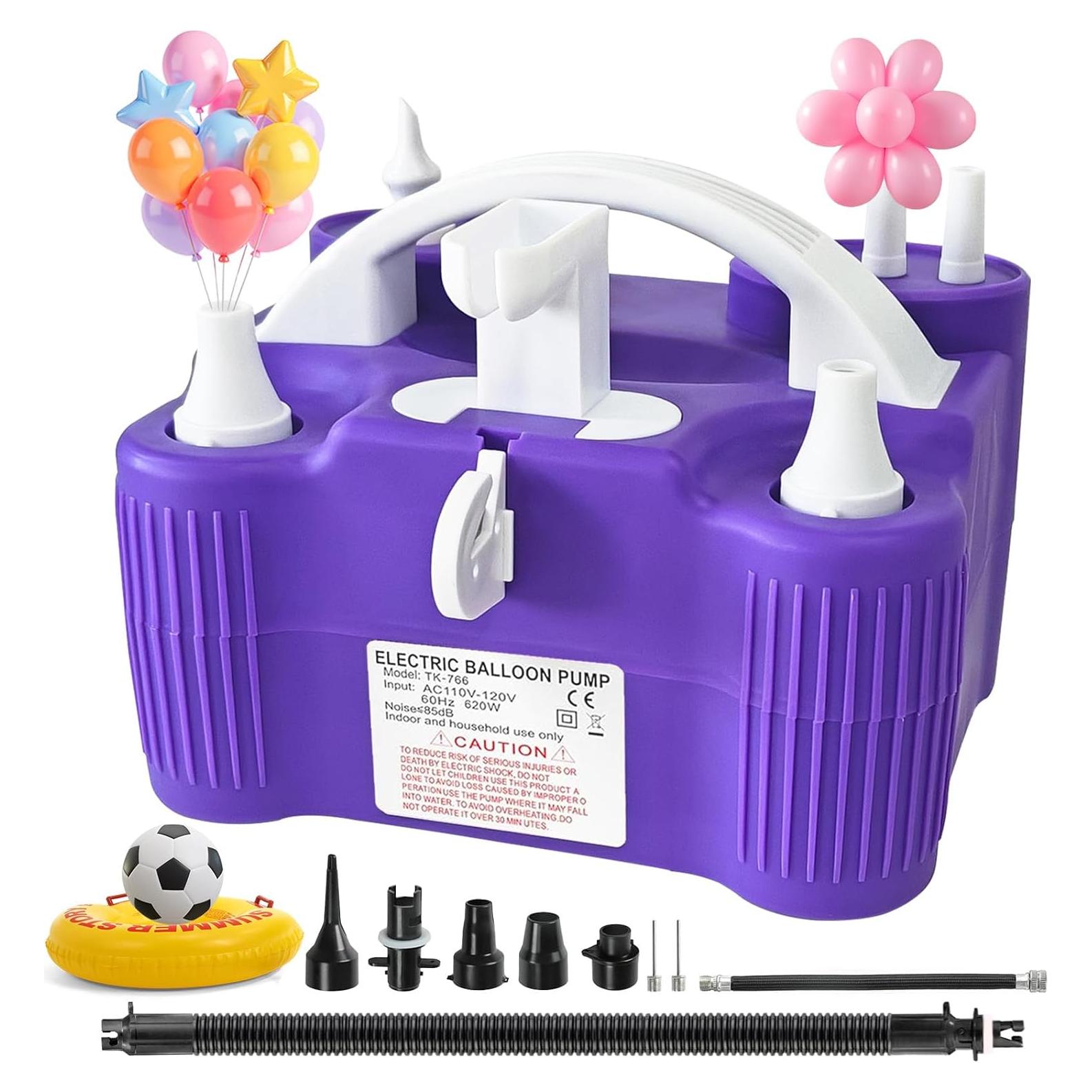 Bomba de Globo Eléctrica Ziziella 600W Doble Boquilla 4 en 1