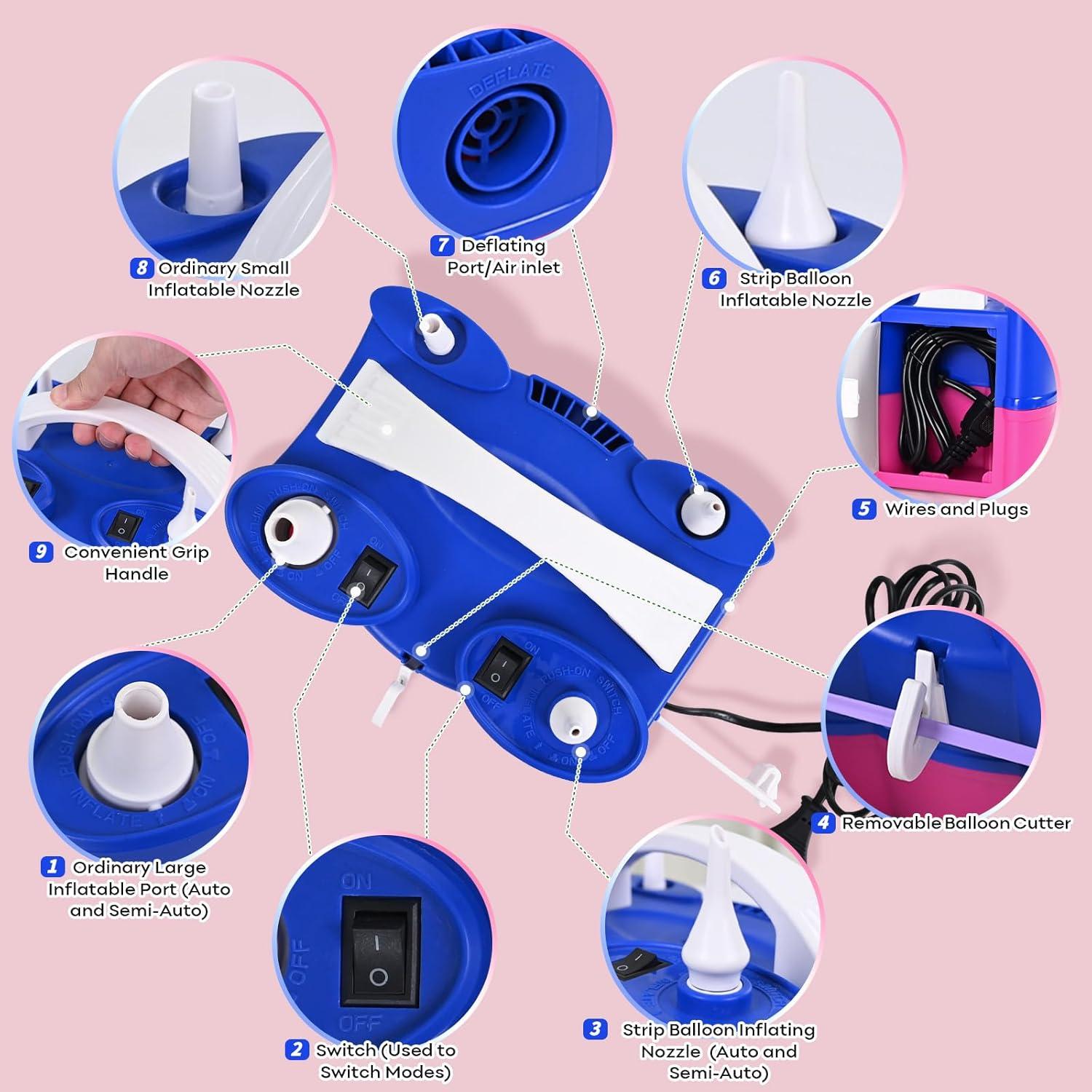 Bomba de aire eléctrica 3 en 1 Lingqiang para globos y inflables
