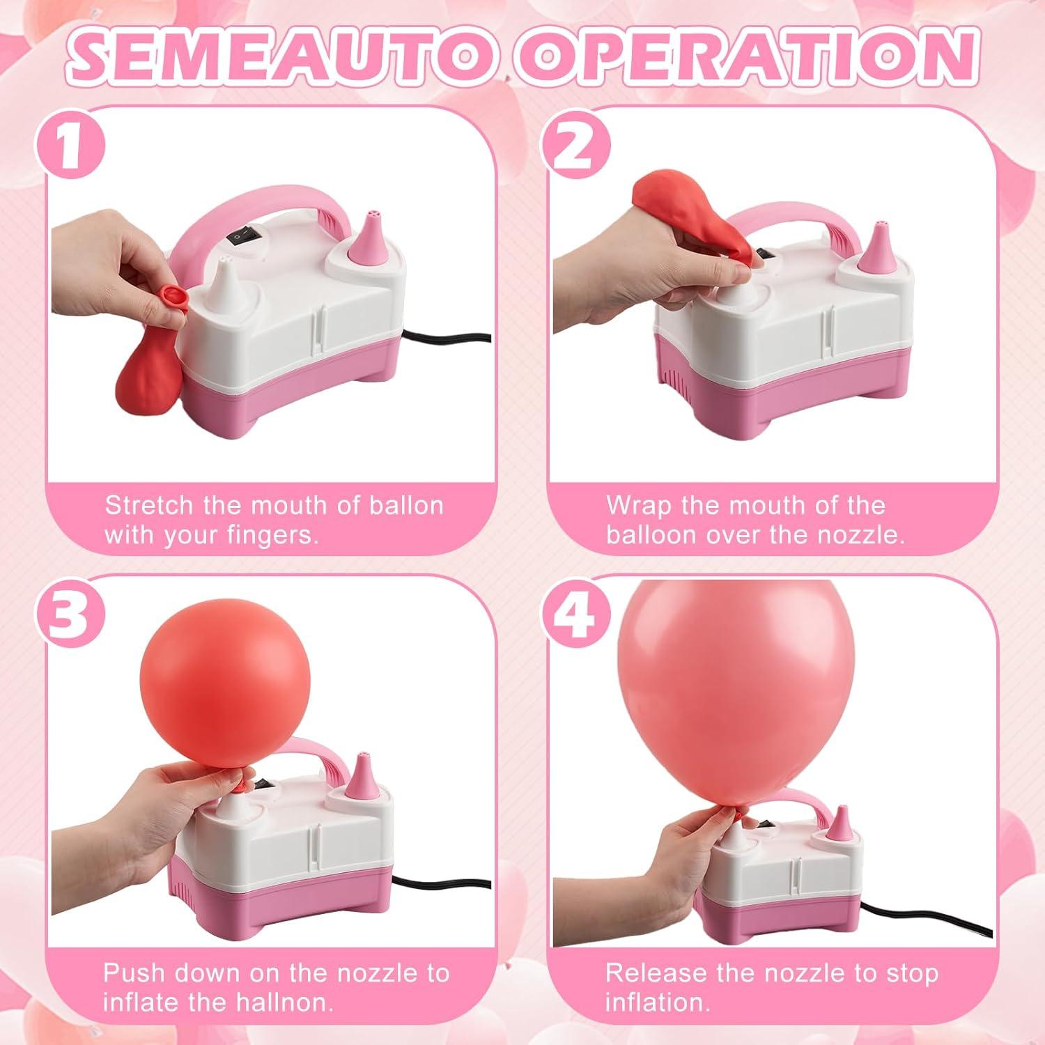 Bomba de globo eléctrica Birodeko rosa portátil 0.61 kg