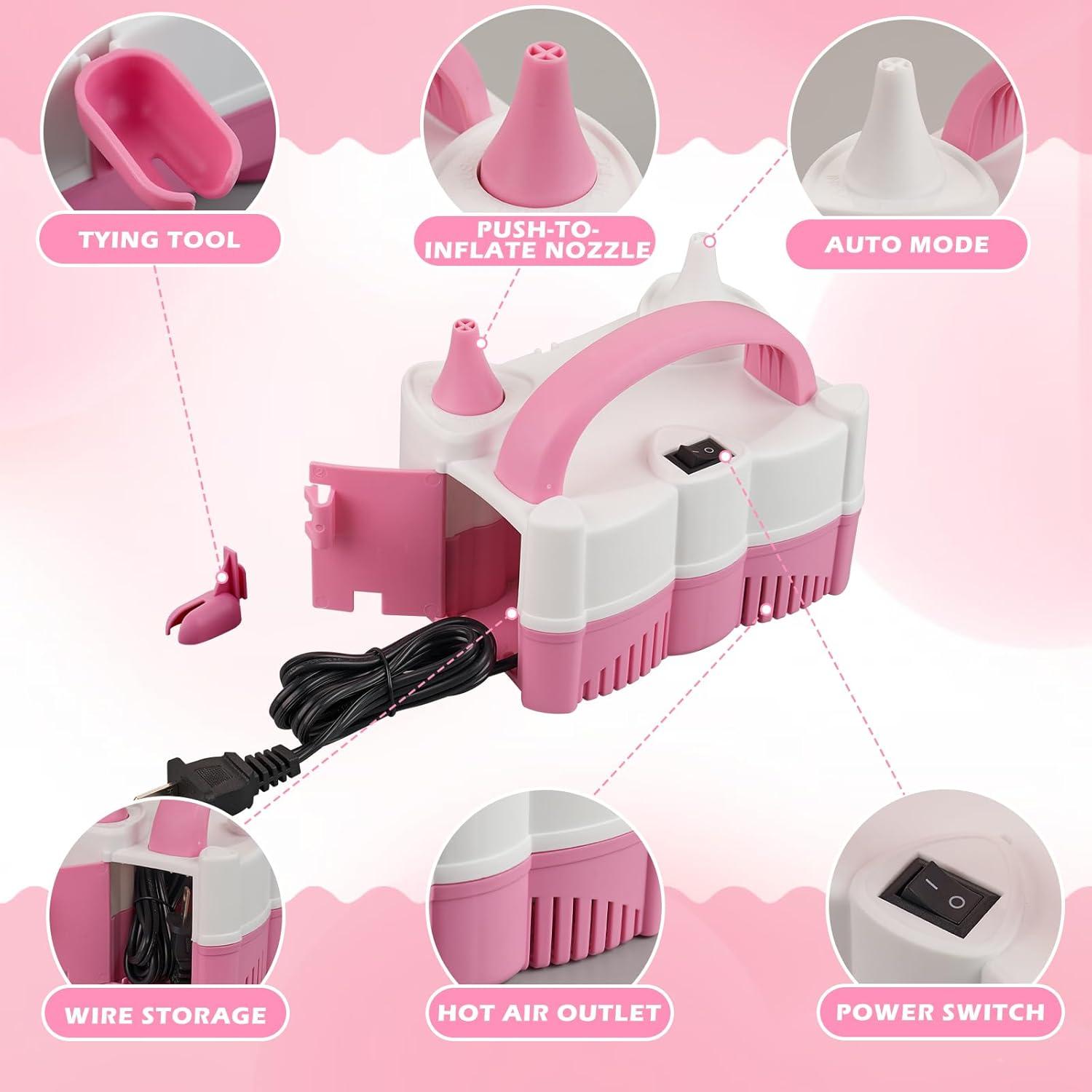 Bomba de globo eléctrica Birodeko rosa portátil 0.61 kg