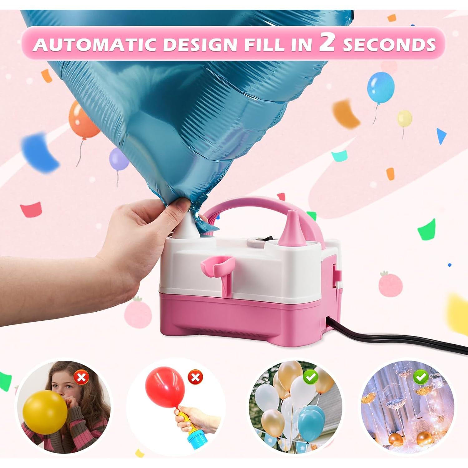 Bomba de globo eléctrica Birodeko rosa portátil 0.61 kg