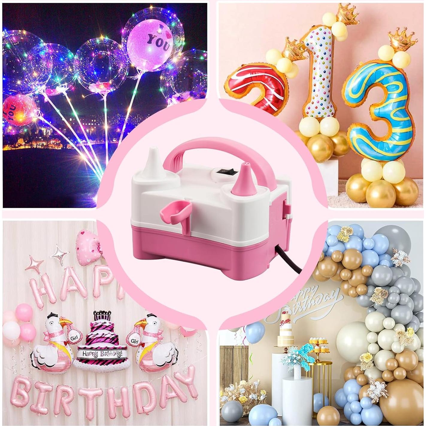 Bomba de globo eléctrica Birodeko rosa portátil 0.61 kg