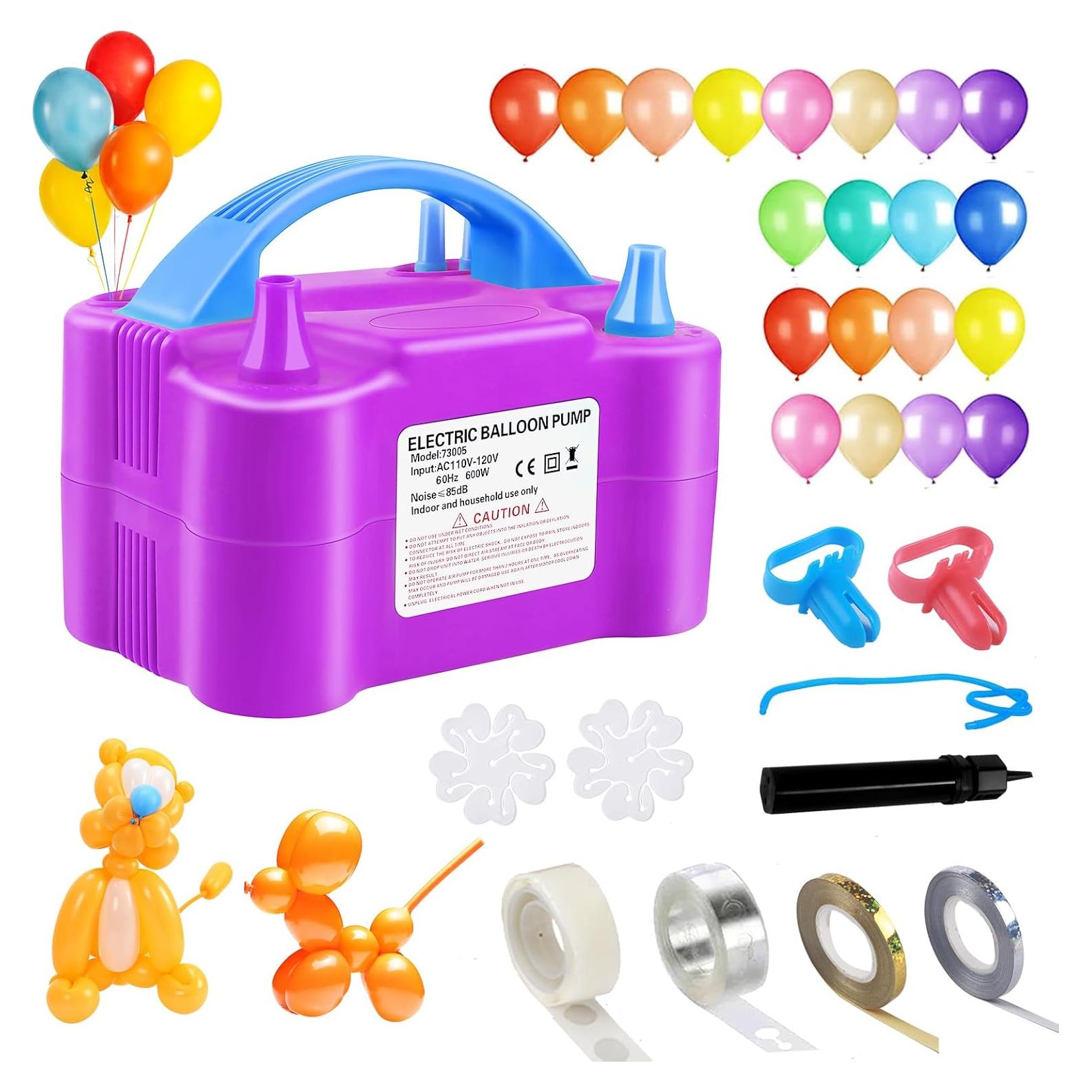 Bomba de Globos Eléctrica QIPUMP con 100 Globos y Accesorios