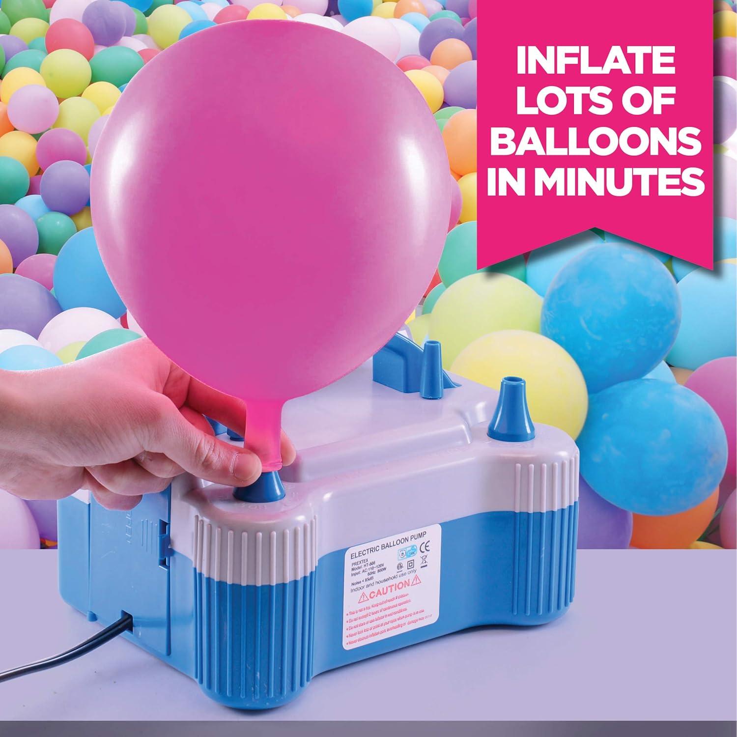 Bomba de Globo Eléctrica Prextex 800W Doble Boquilla Portátil