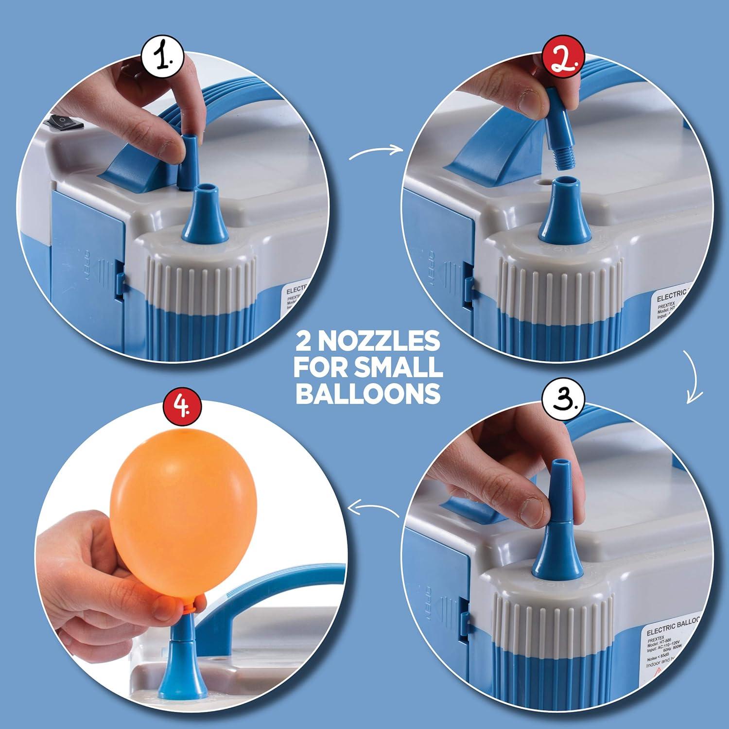Bomba de Globo Eléctrica Prextex 800W Doble Boquilla Portátil
