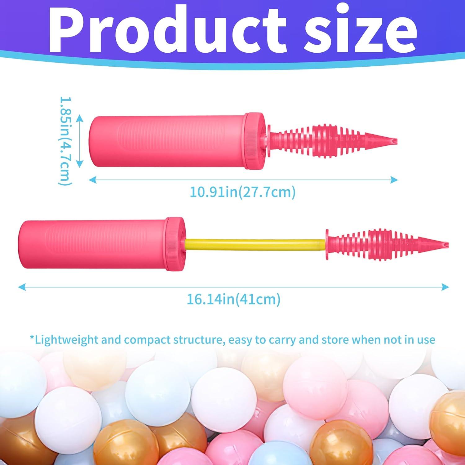 Bomba de Mano para Globos KUULBELA Doble Acción Rosa