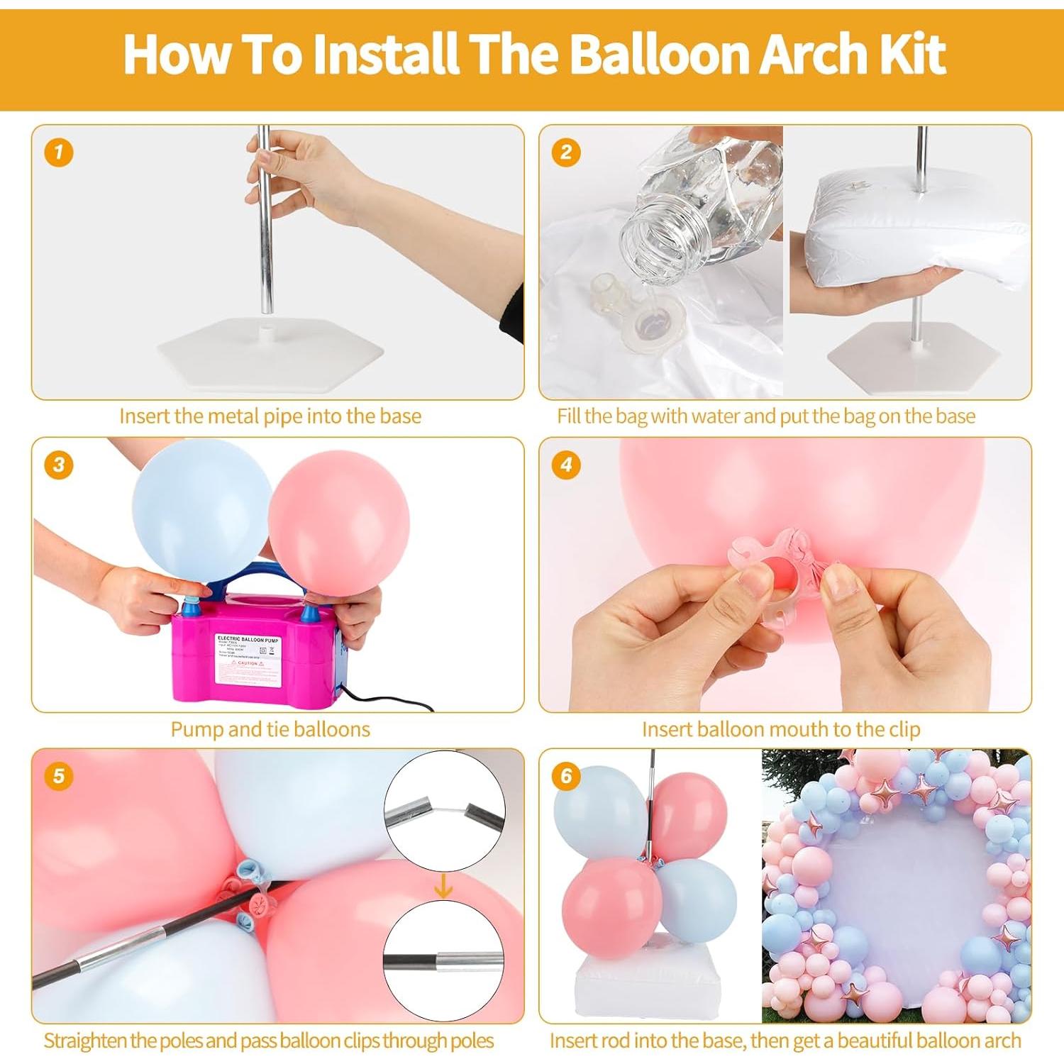 Kit de Arco de Globos RUBFAC con Bomba Eléctrica 2.16 kg