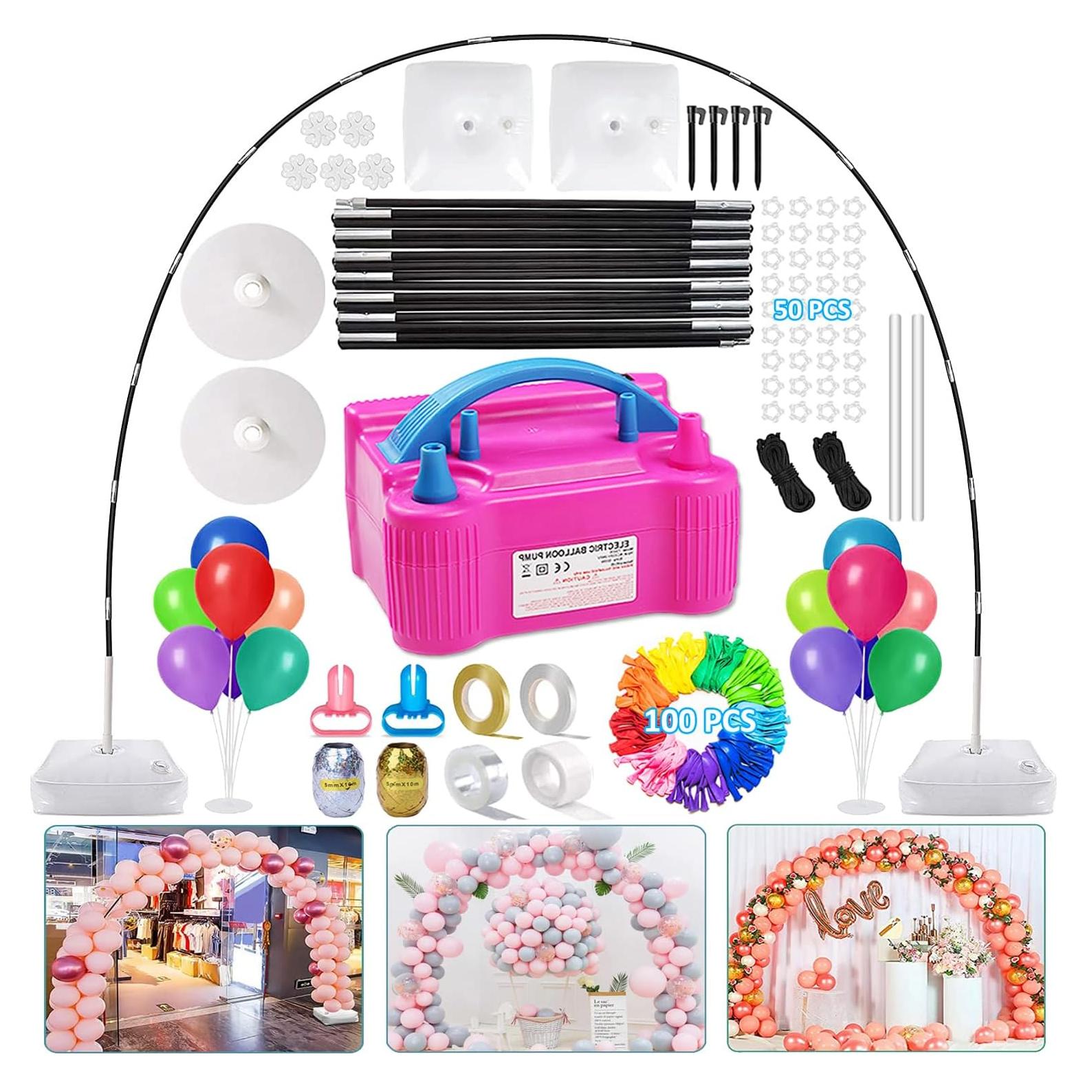 Kit de Arco de Globos iRabey 3m con Bomba Eléctrica y 100 Globos