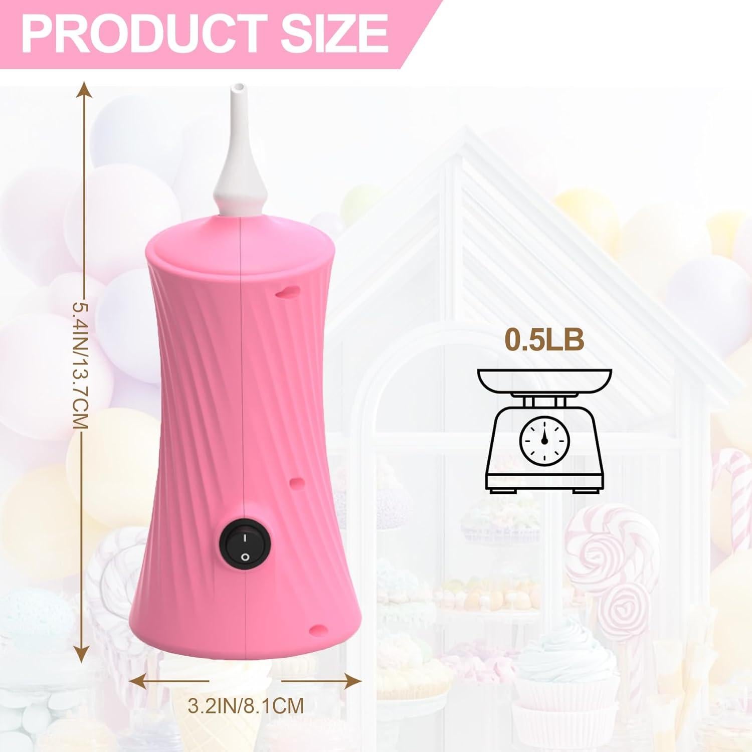 Bomba de Globo Eléctrica MontValent 1 - Inflador Portátil Rosa