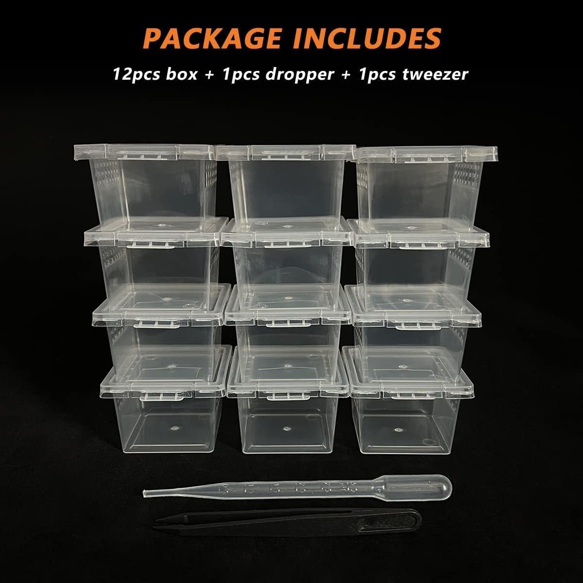 Caja de Cría de Reptiles GKPONSX 12 Pcs para Arañas y Invertebrados