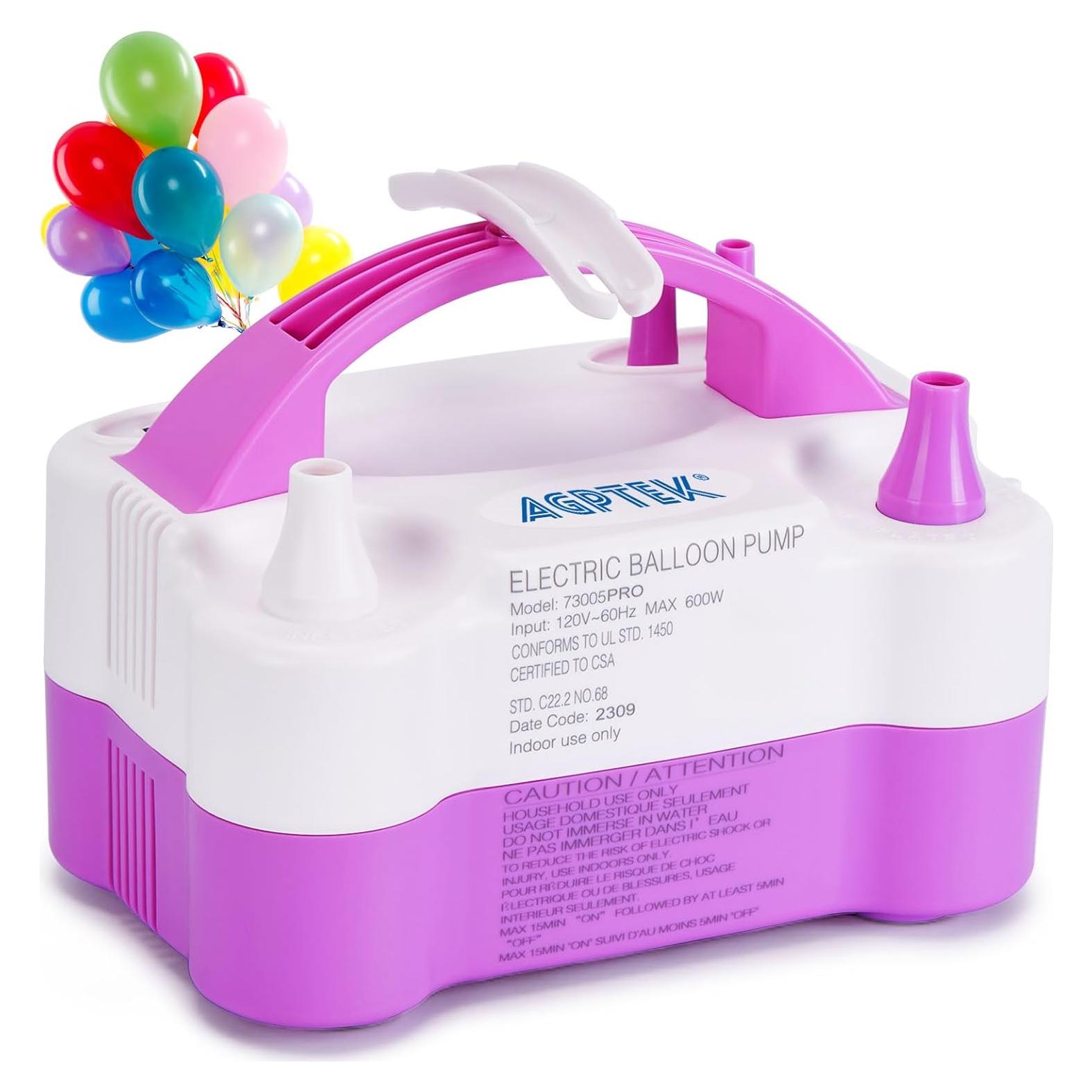 Bomba de Aire Eléctrica AGPtEK BP59P 600W Rosa y Blanca