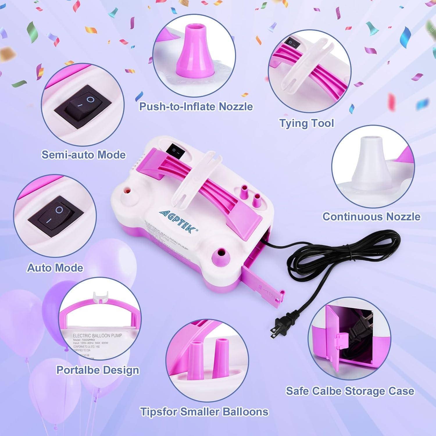 Bomba de Aire Eléctrica AGPtEK BP59P 600W Rosa y Blanca