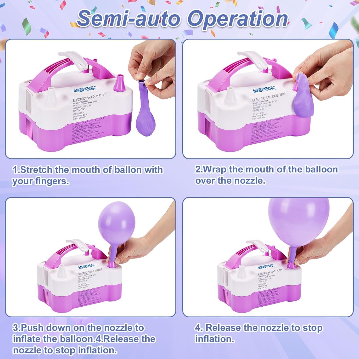 Bomba de Aire Eléctrica AGPtEK BP59P 600W Rosa y Blanca